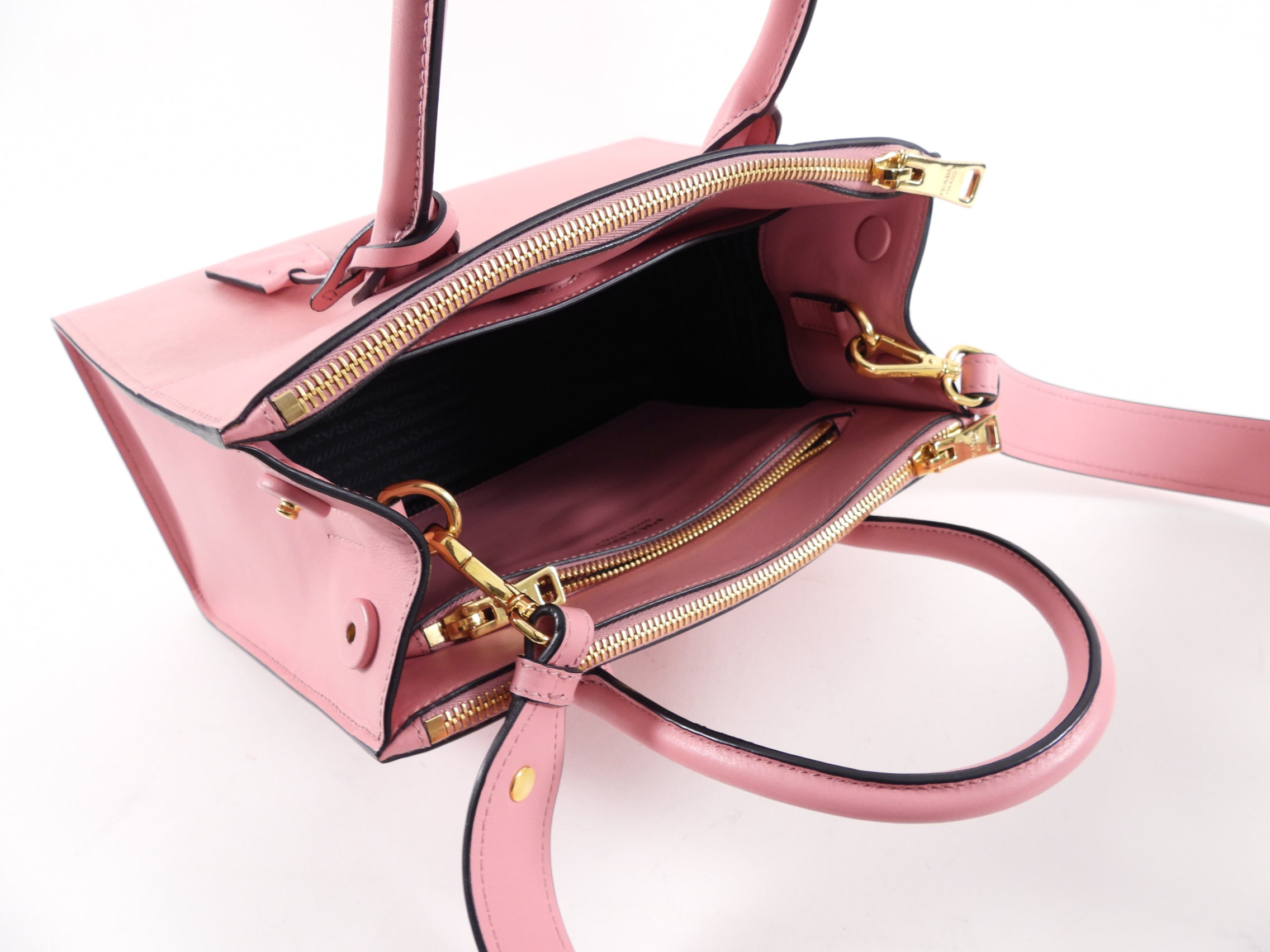 Prada Pink Petalo Saffiano Leather City Tote Bag