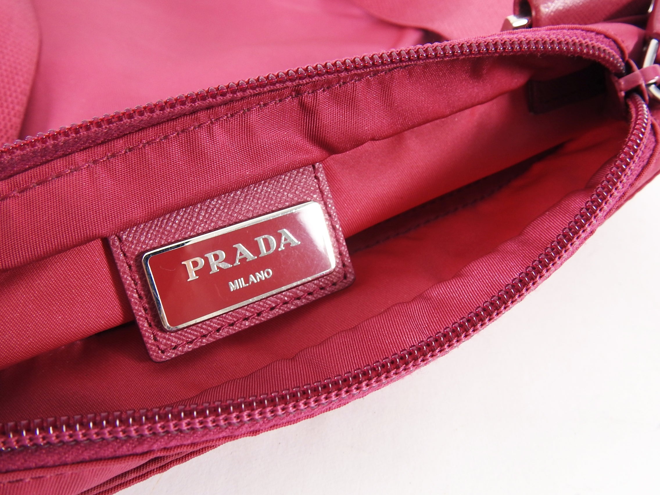 Prada Vintage Original Pink Nylon Tessuto Messenger Bag