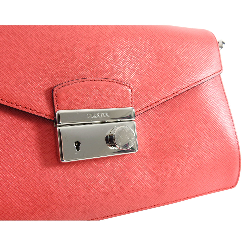Prada Hot Pink Saffiano Lux Convertible 2 in 1 Sound Bag