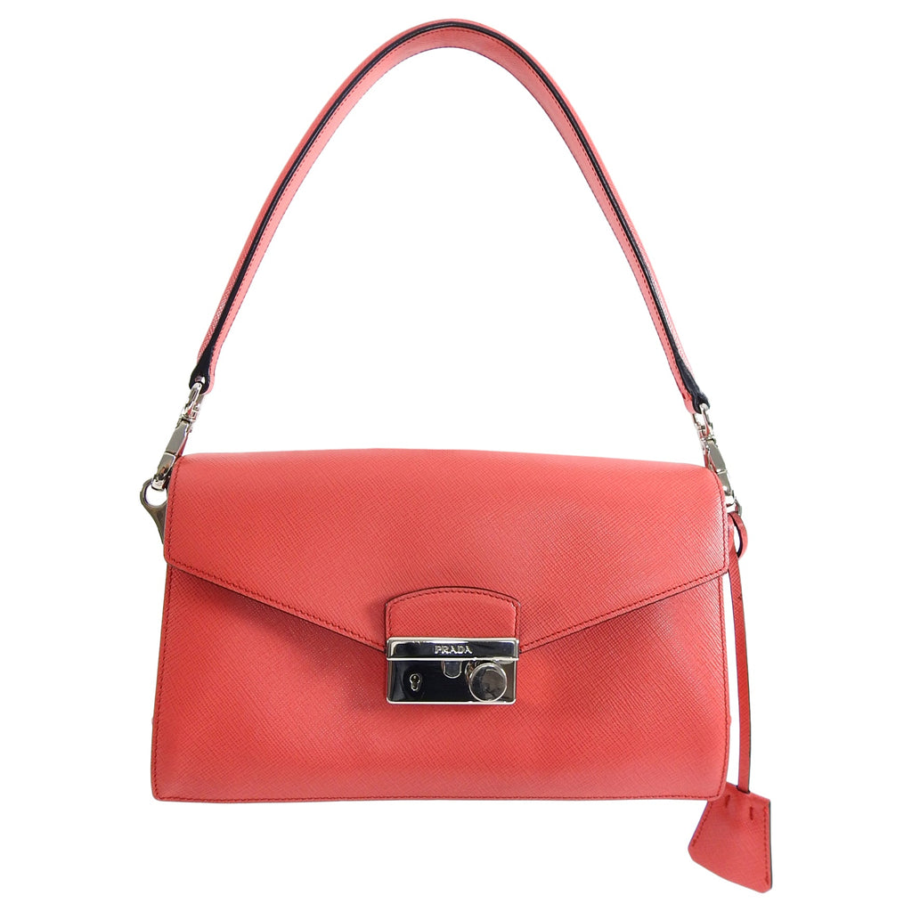 Prada Hot Pink Saffiano Lux Convertible 2 in 1 Sound Bag