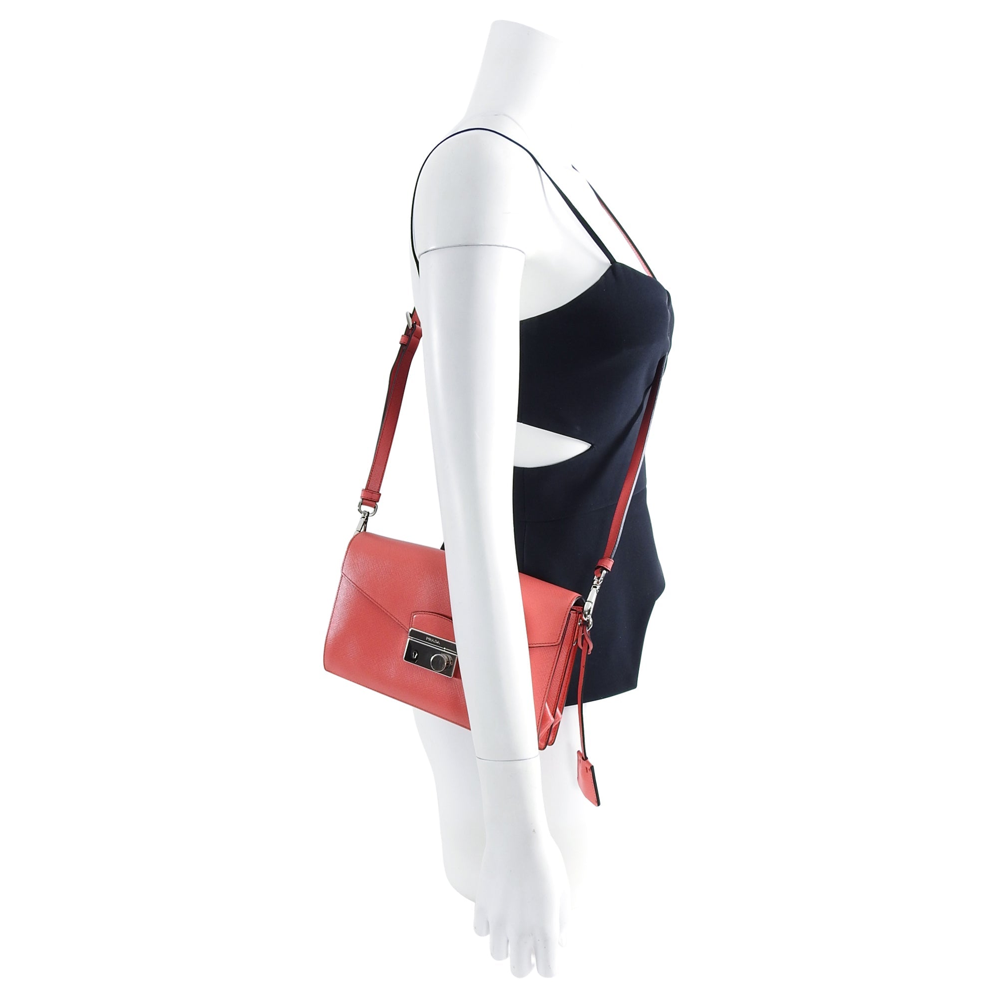 Prada Hot Pink Saffiano Lux Convertible 2 in 1 Sound Bag