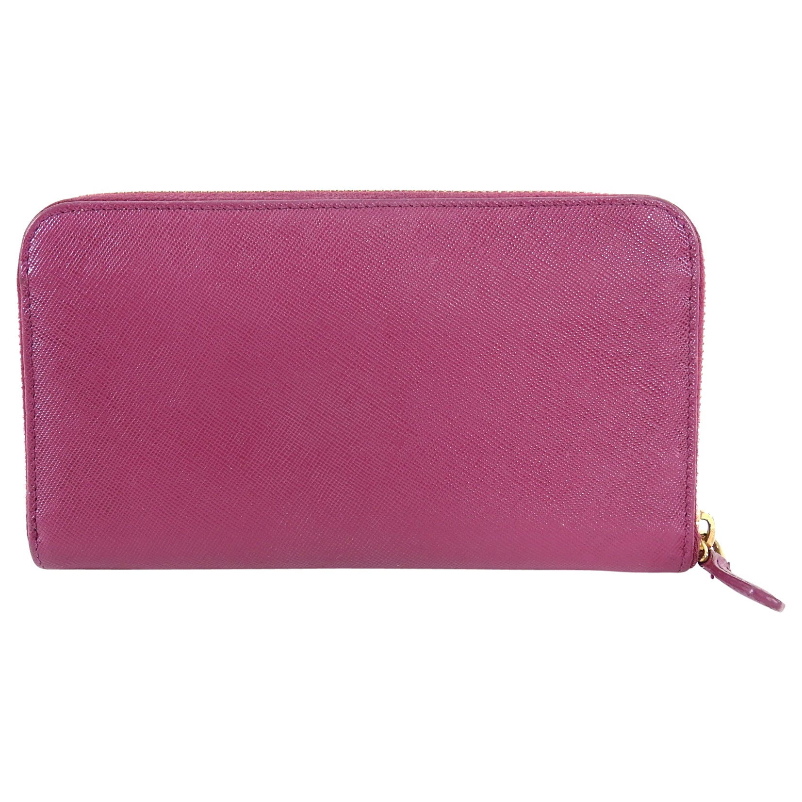 Prada Magenta Pink Saffiano Leather Continental Zippy Wallet