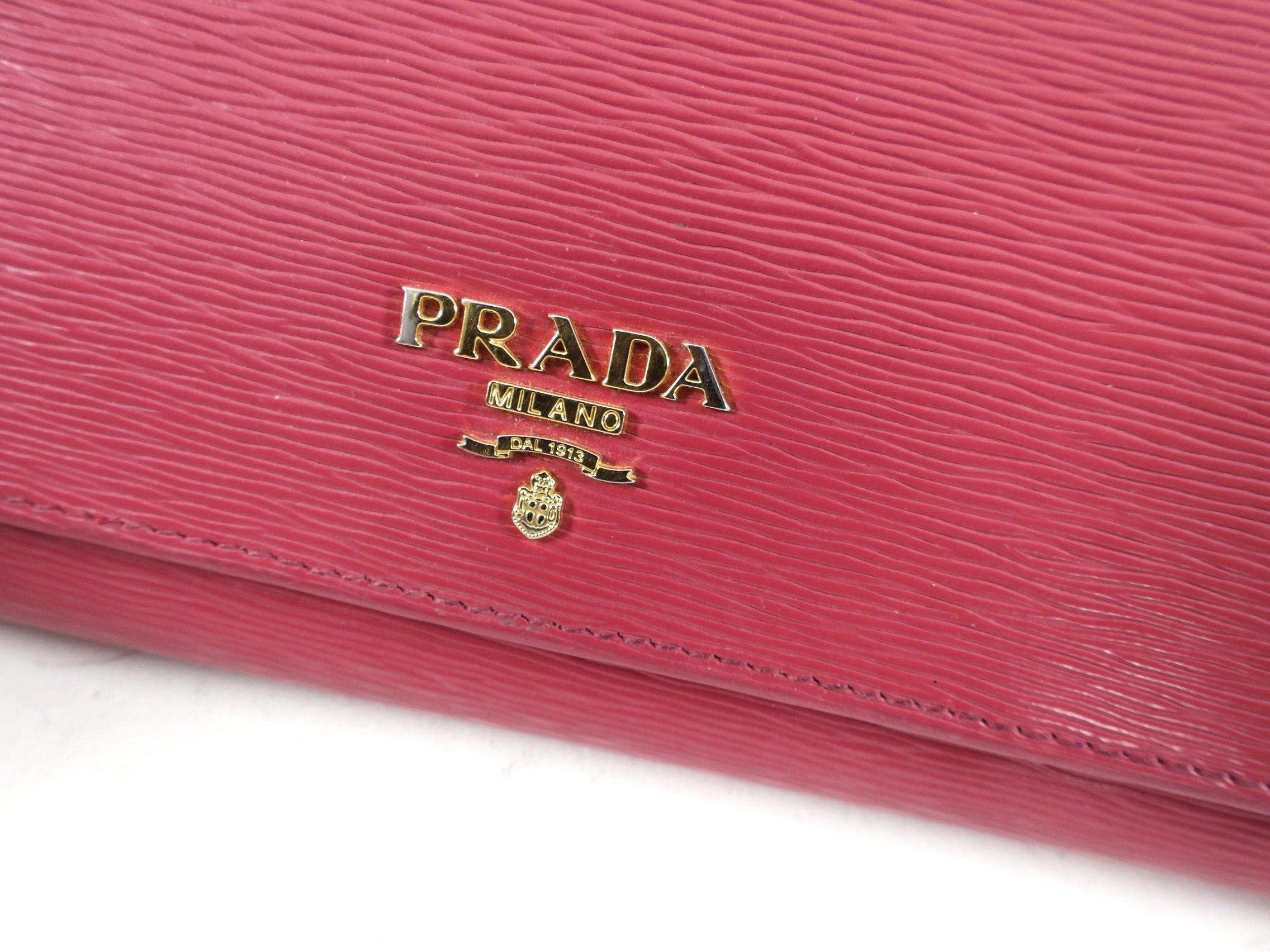 Prada Raspberry Pink Long Bifold Wallet with  Holder