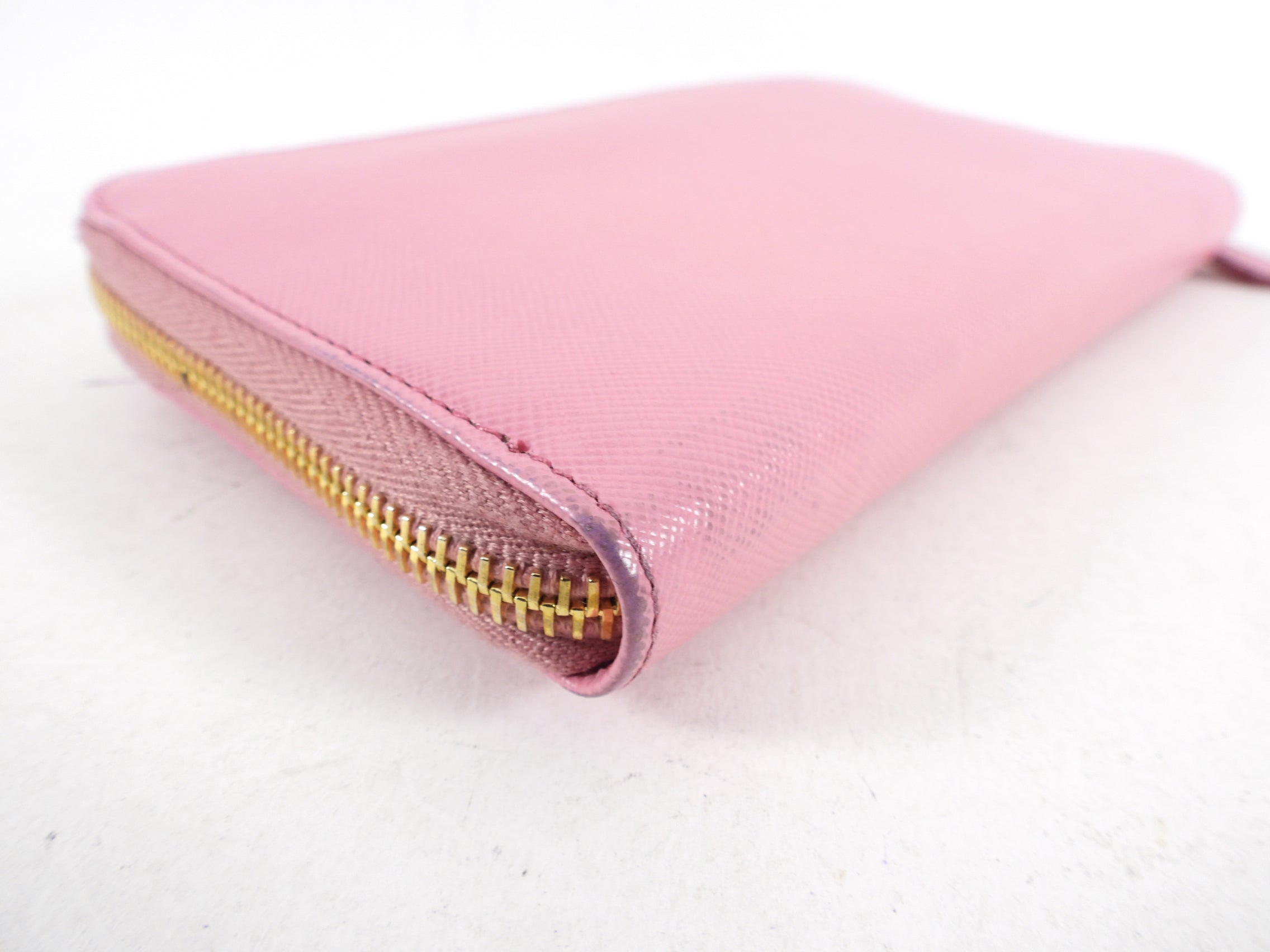Prada Pink Saffiano Continental Zippy Wallet