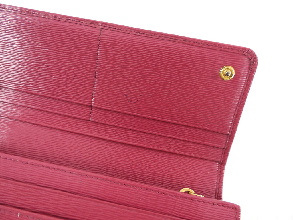 Prada Raspberry Pink Long Bifold Wallet with  Holder