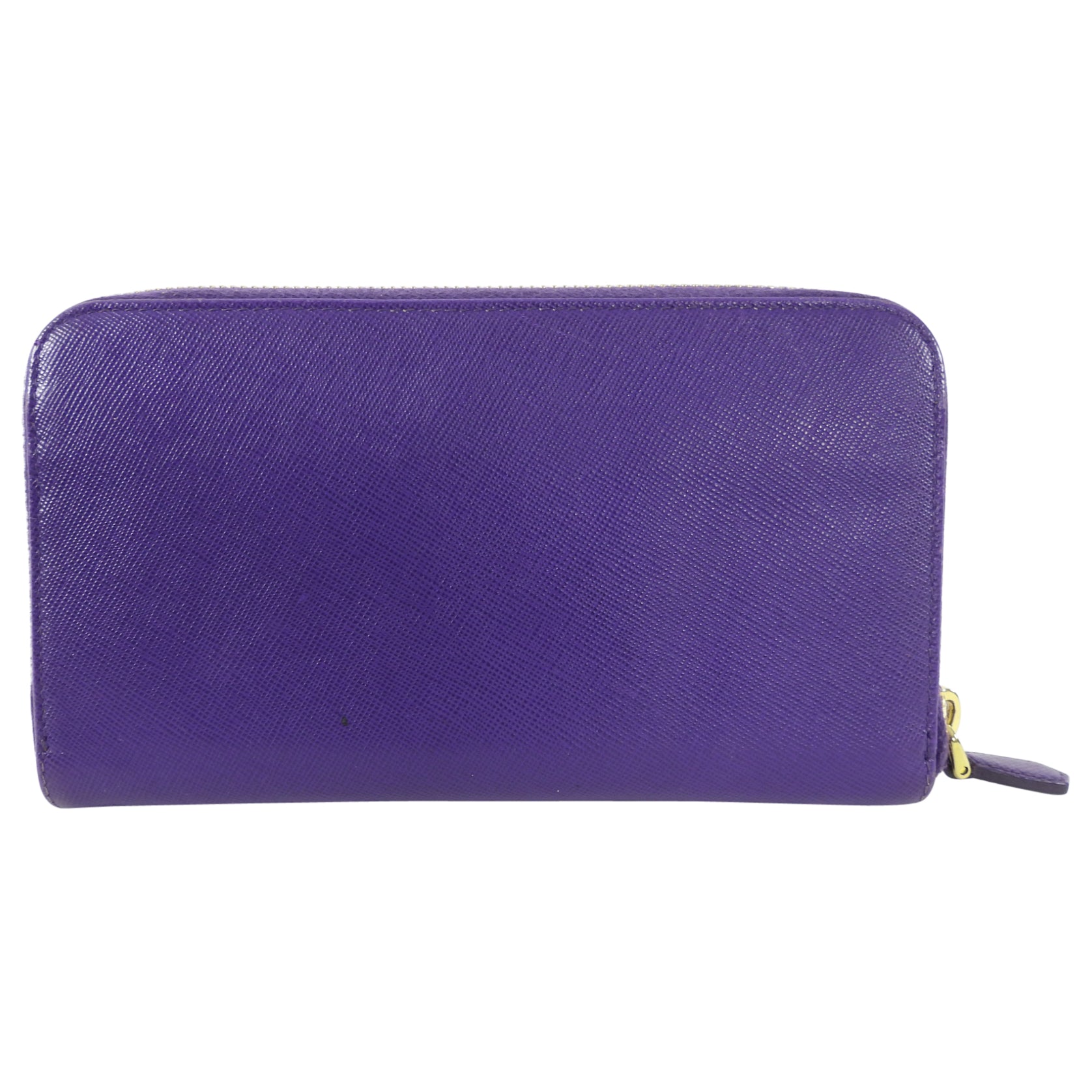 Prada Purple Saffiano Leather Zippy Continental Wallet