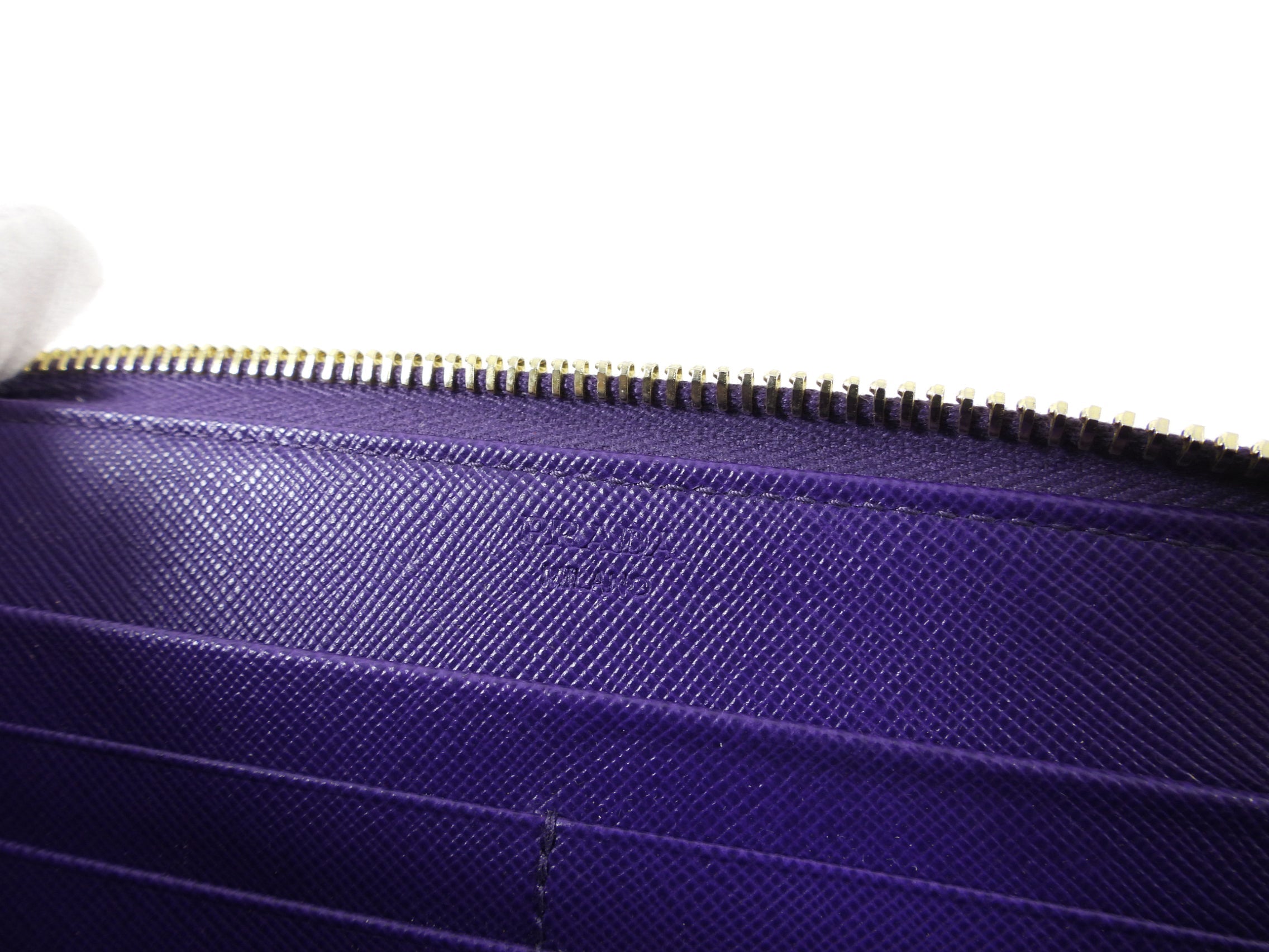 Prada Purple Saffiano Leather Zippy Continental Wallet