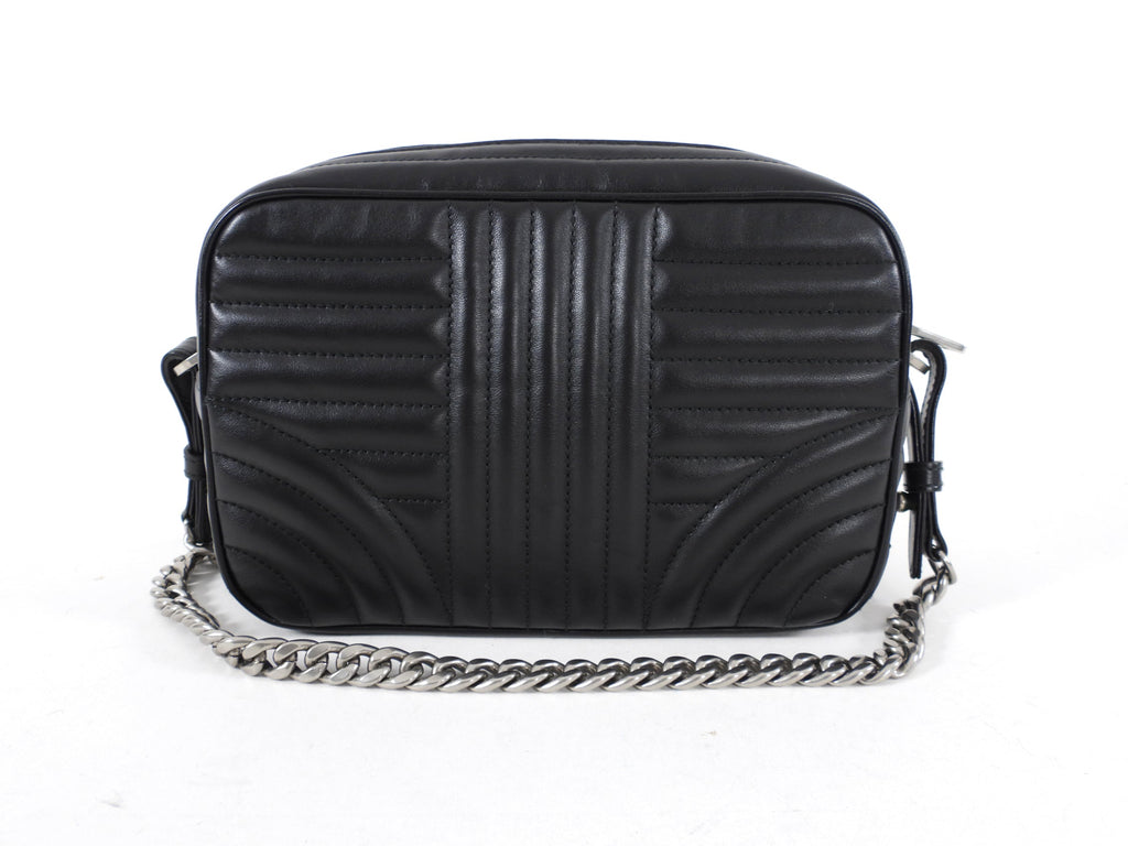 Prada Black Quilt Diagramme Chain Strap Shoulder Bag