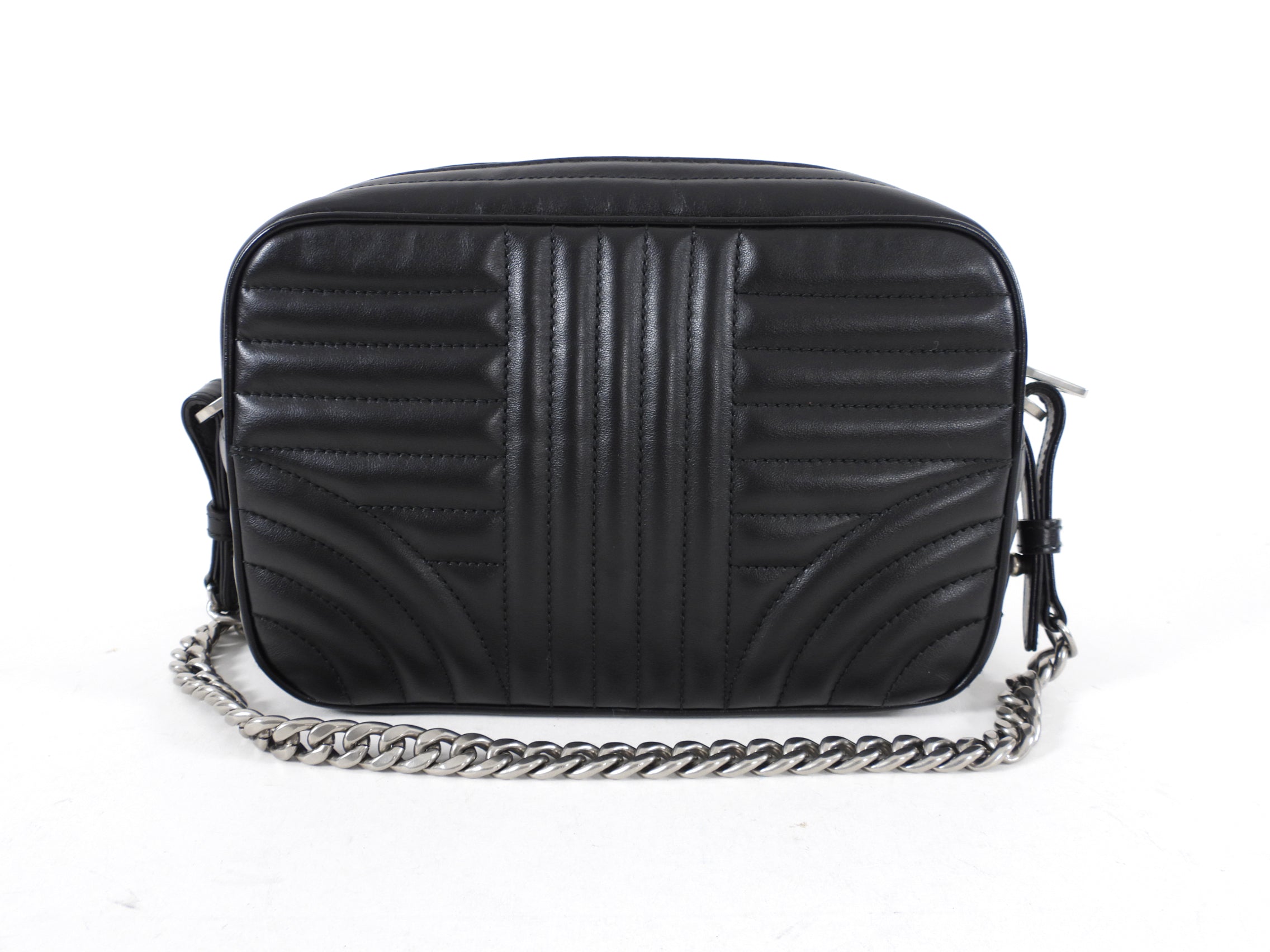 Prada Black Quilt Diagramme Chain Strap Shoulder Bag