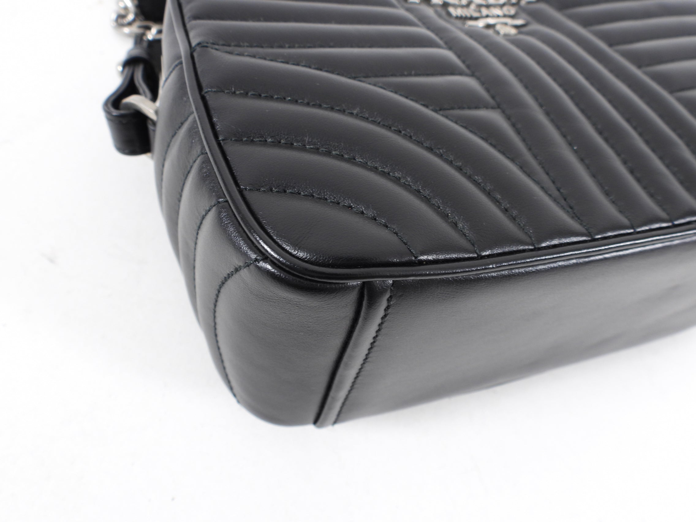 Prada Black Quilt Diagramme Chain Strap Shoulder Bag