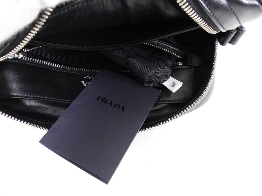 Prada Black Quilt Diagramme Chain Strap Shoulder Bag