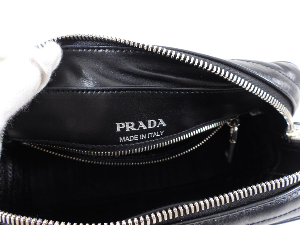 Prada Black Quilt Diagramme Chain Strap Shoulder Bag
