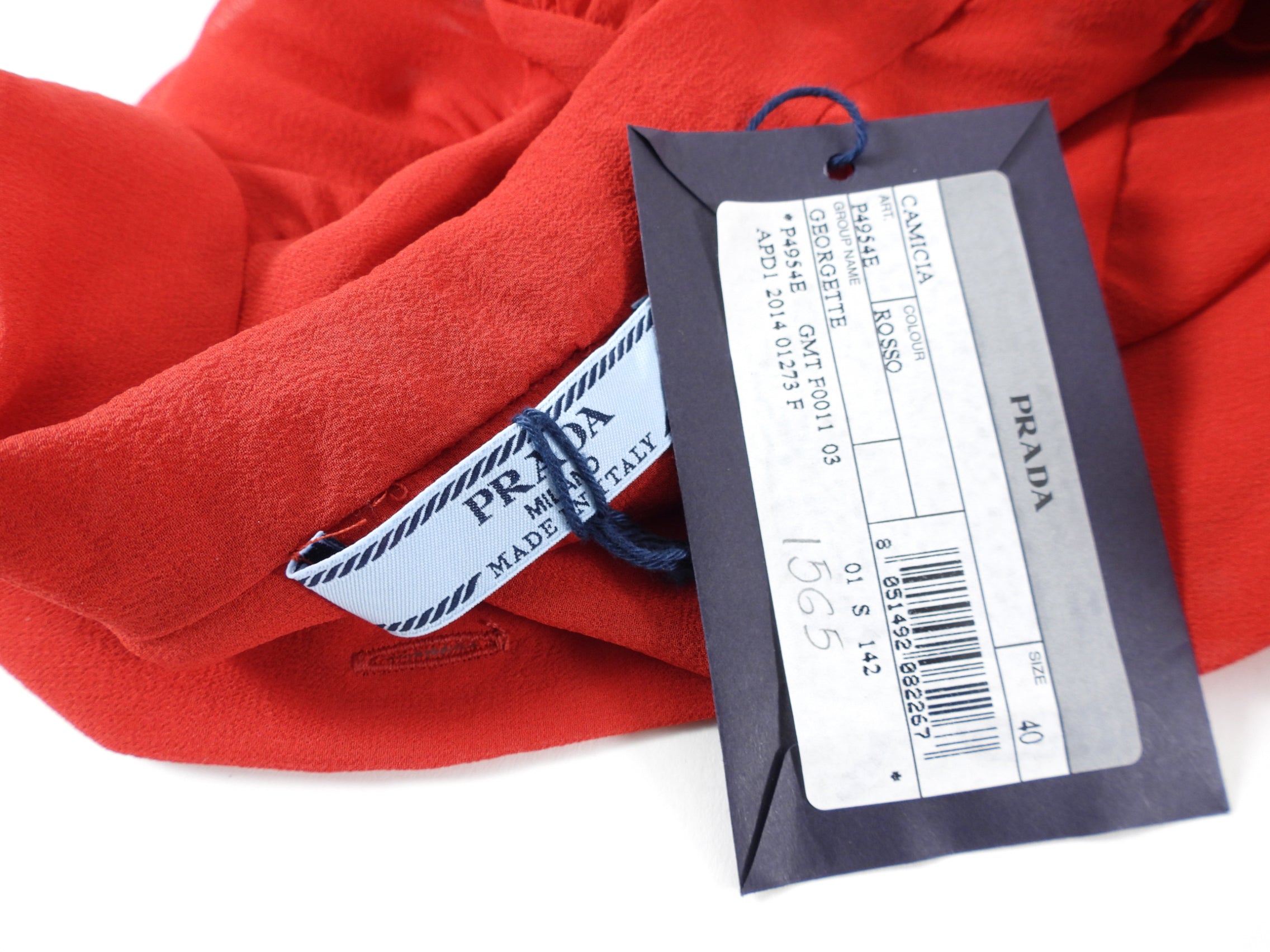 Prada Sheer Red Silk Georgette Blouse - IT40 / USA 4