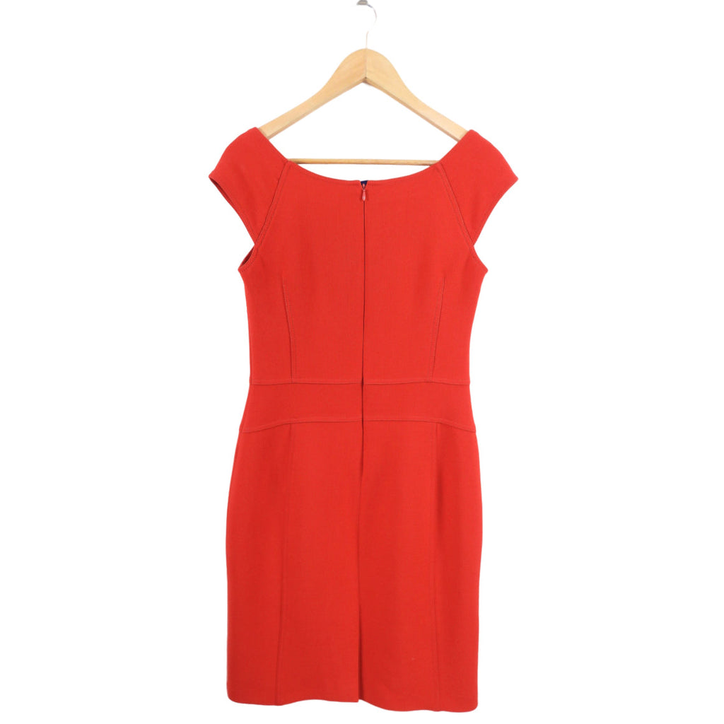 Prada Red Wool Seamed Wiggle Dress - M / 8