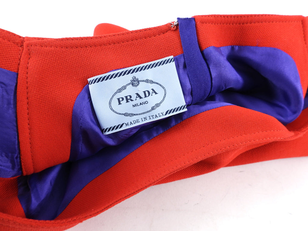 Prada Red Wool Seamed Wiggle Dress - M / 8