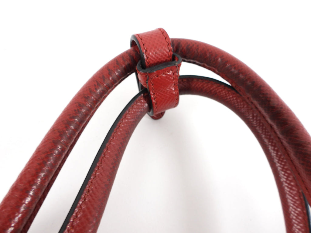 Prada Saffiano Lux Red Large Double Tote Bag