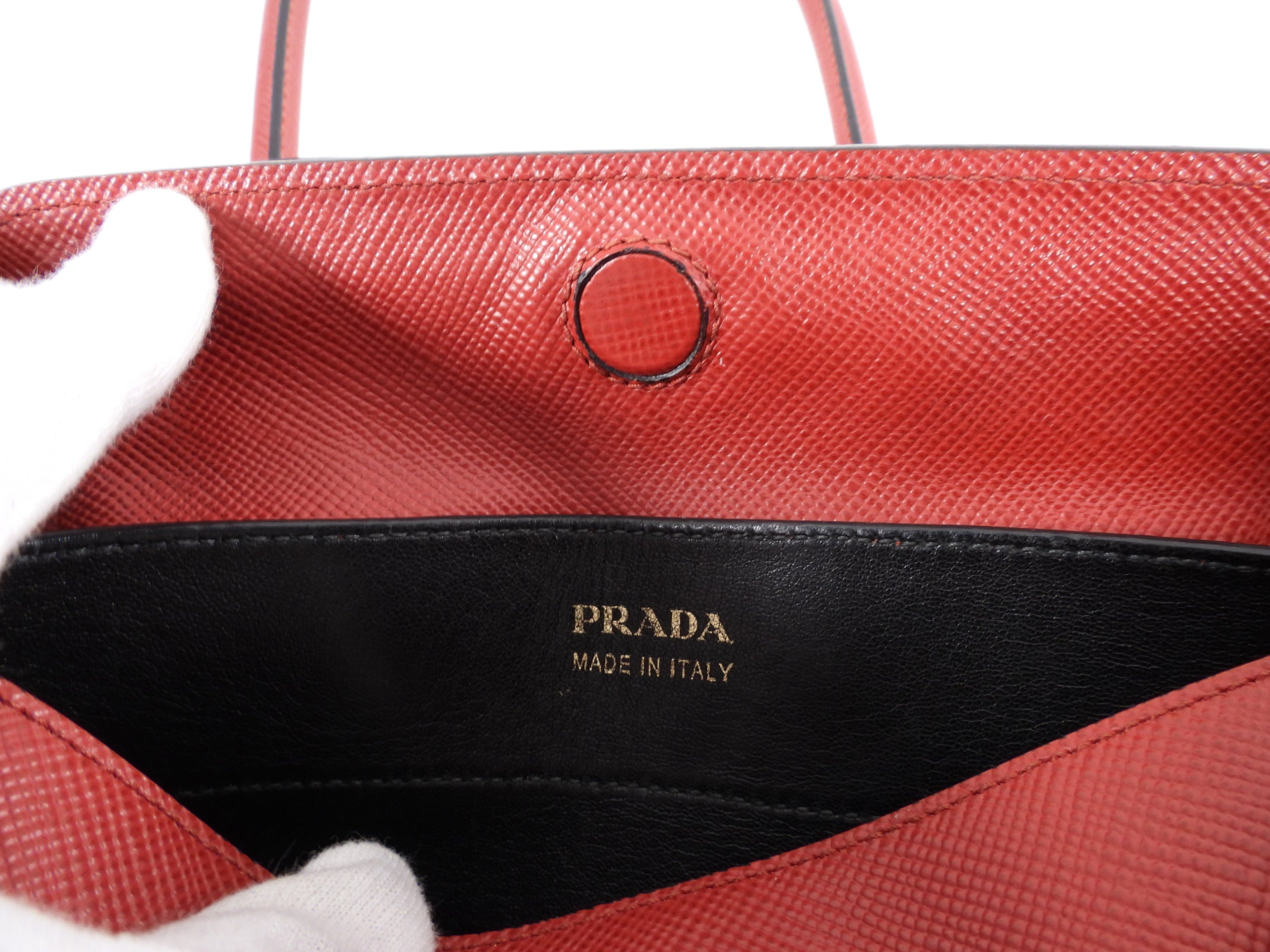 Prada Saffiano Lux Red Large Double Tote Bag