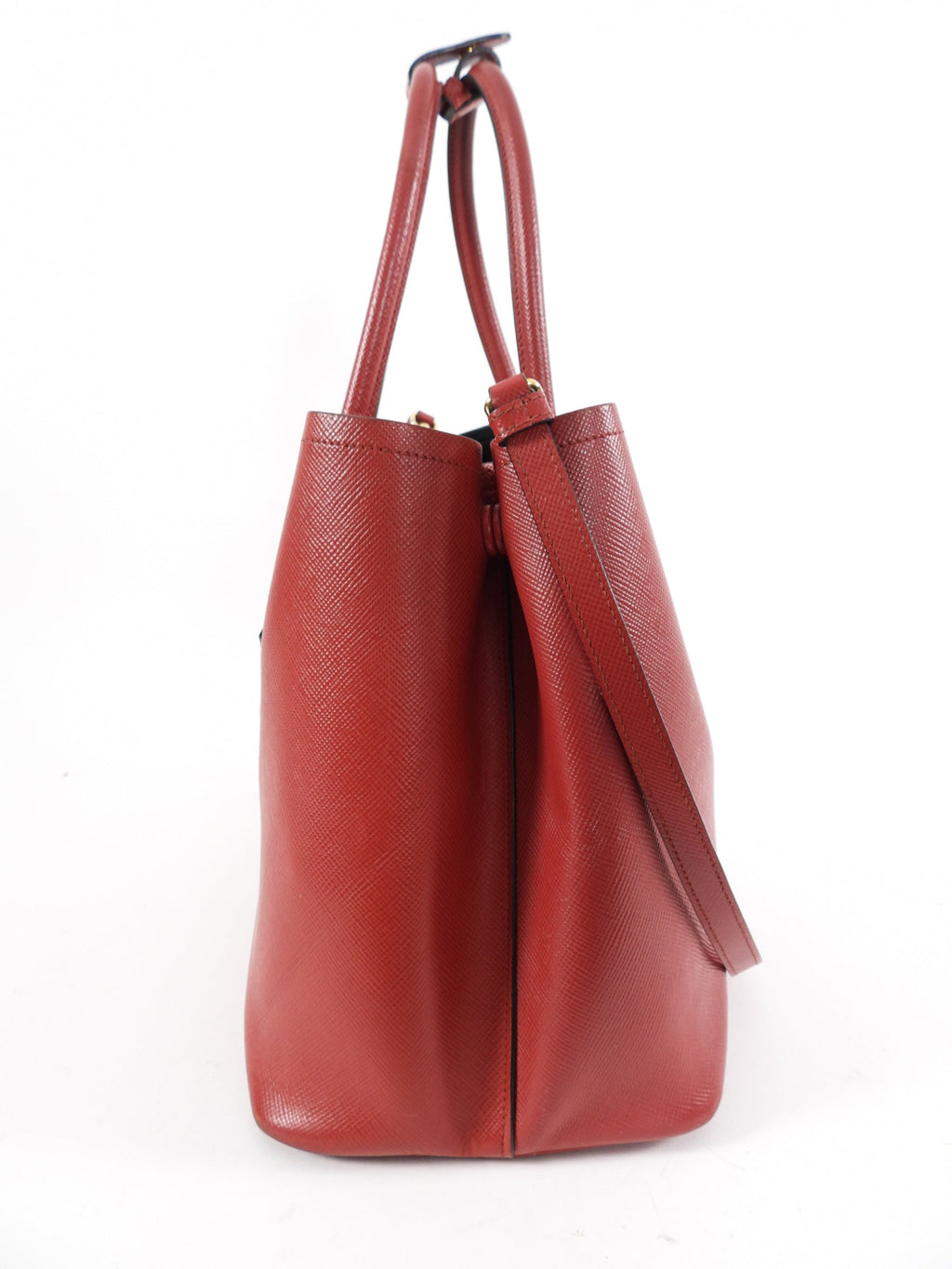 Prada Saffiano Lux Red Large Double Tote Bag