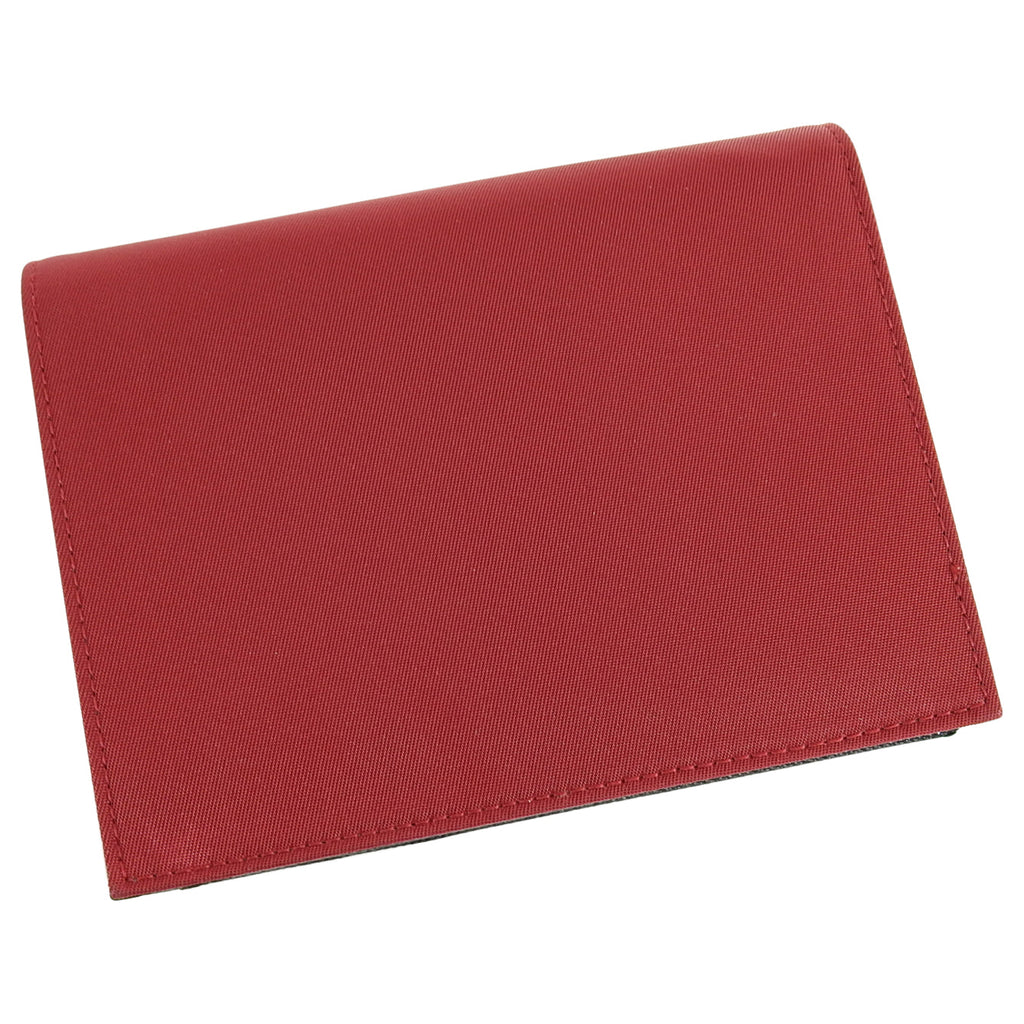 Prada Red Tessuto Nylon and Black Saffiano Leather Bifold Wallet