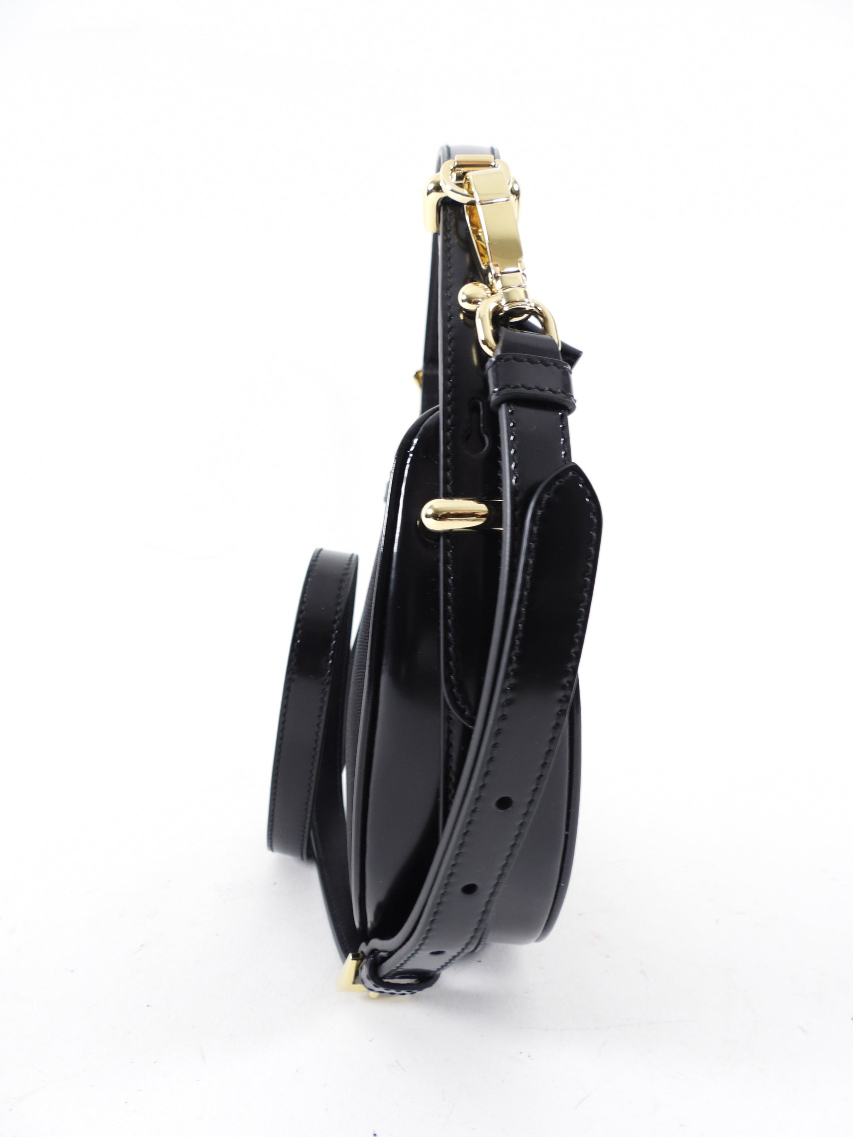 Prada ReNylon Black Mini Arque Two Way Crescent Bag