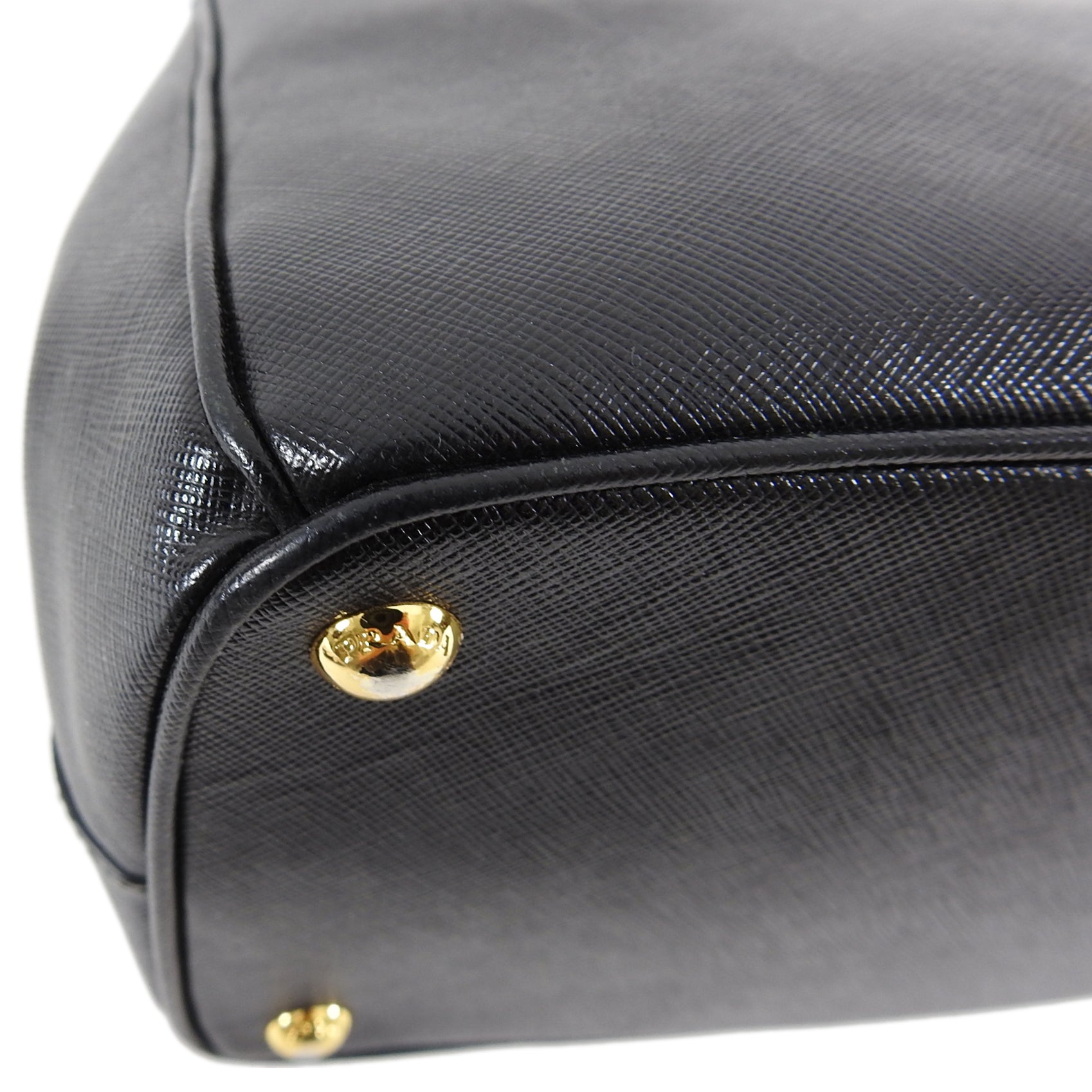 Prada Saffiano Lux Double Zip Black Nero Tote Bag