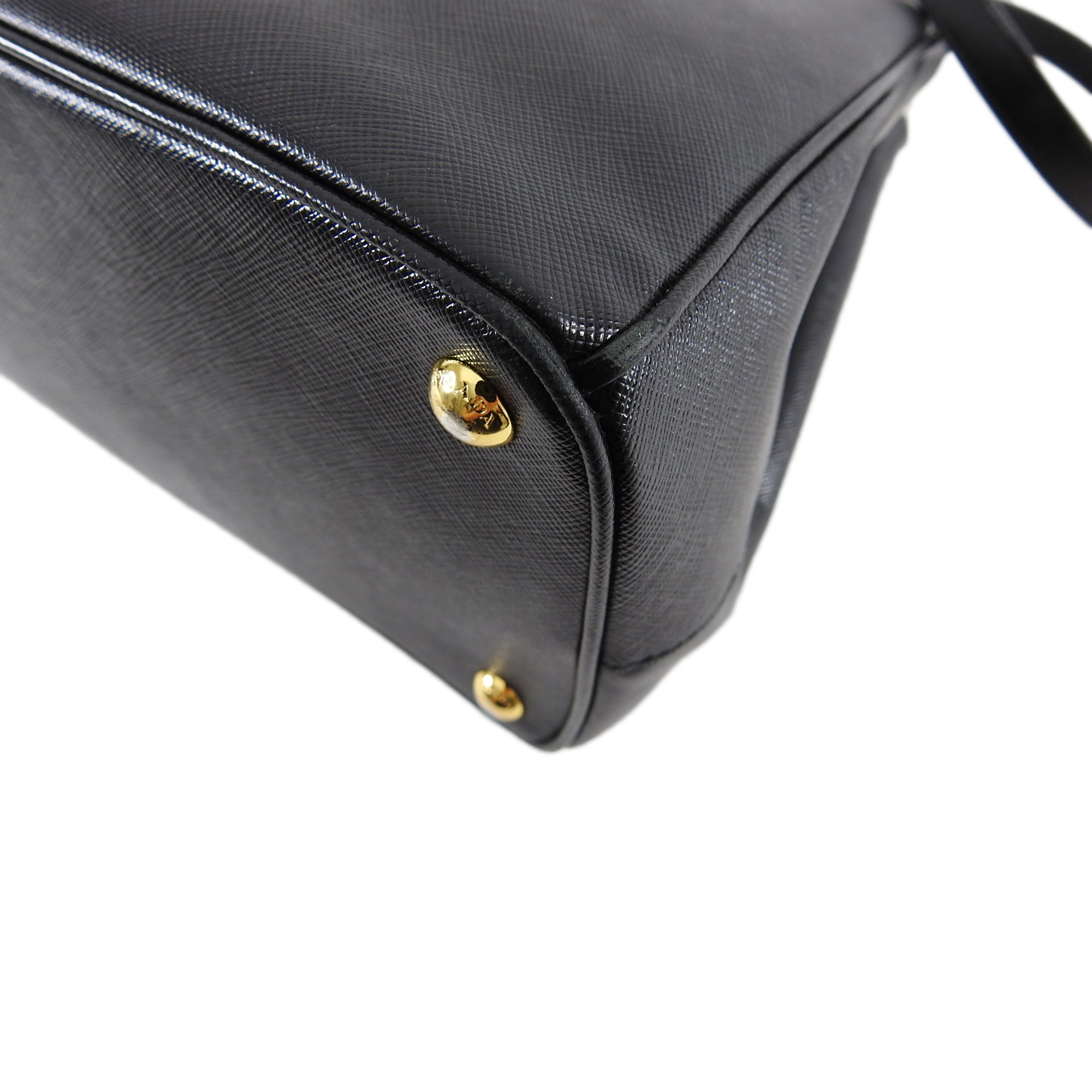Prada Saffiano Lux Double Zip Black Nero Tote Bag