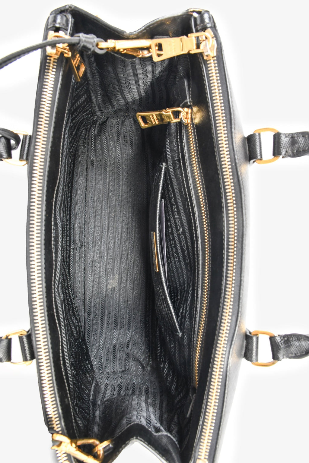 Prada Black Saffiano Leather Large 'Galleria' Tote with Strap