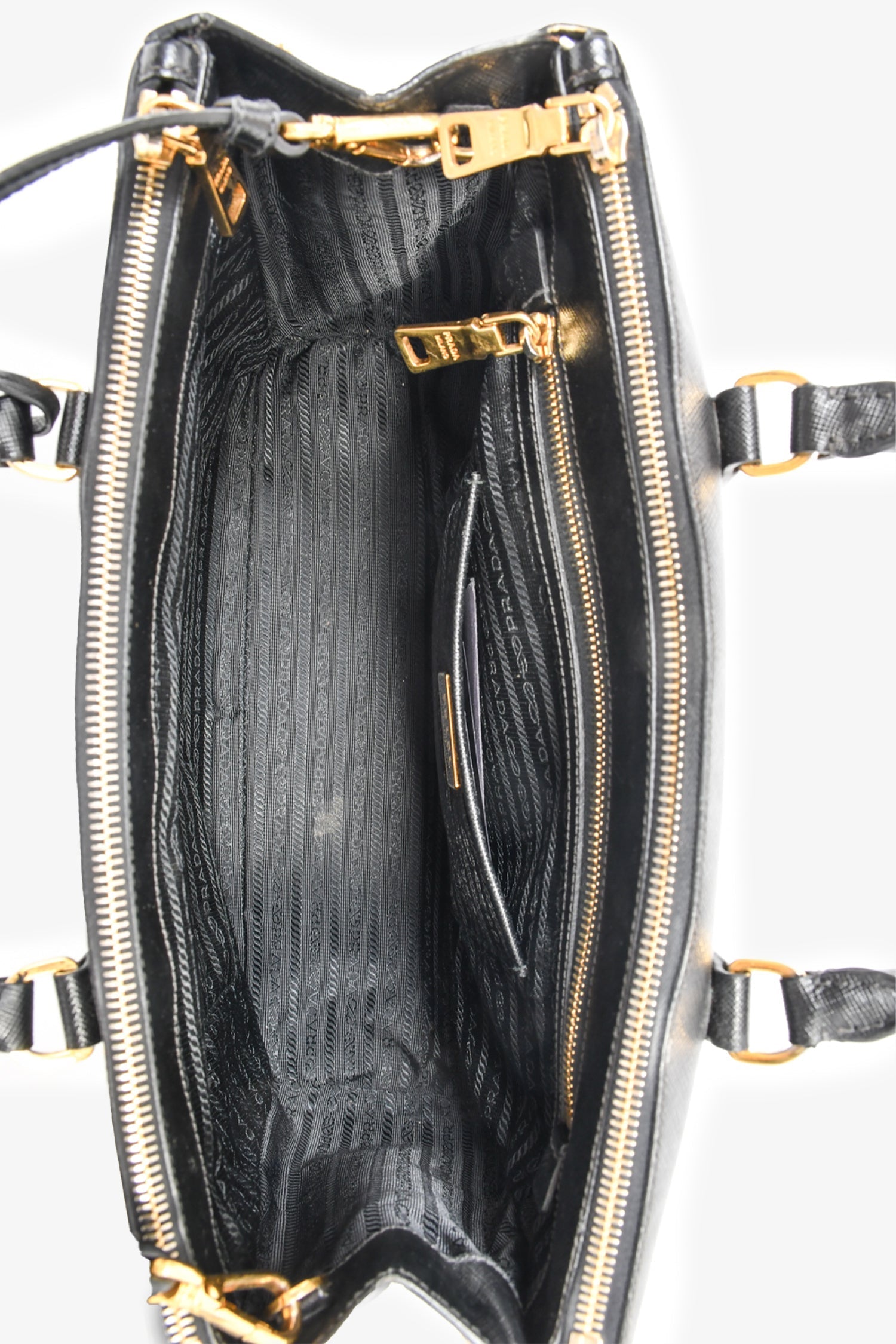 Prada Black Saffiano Leather Large 'Galleria' Tote with Strap