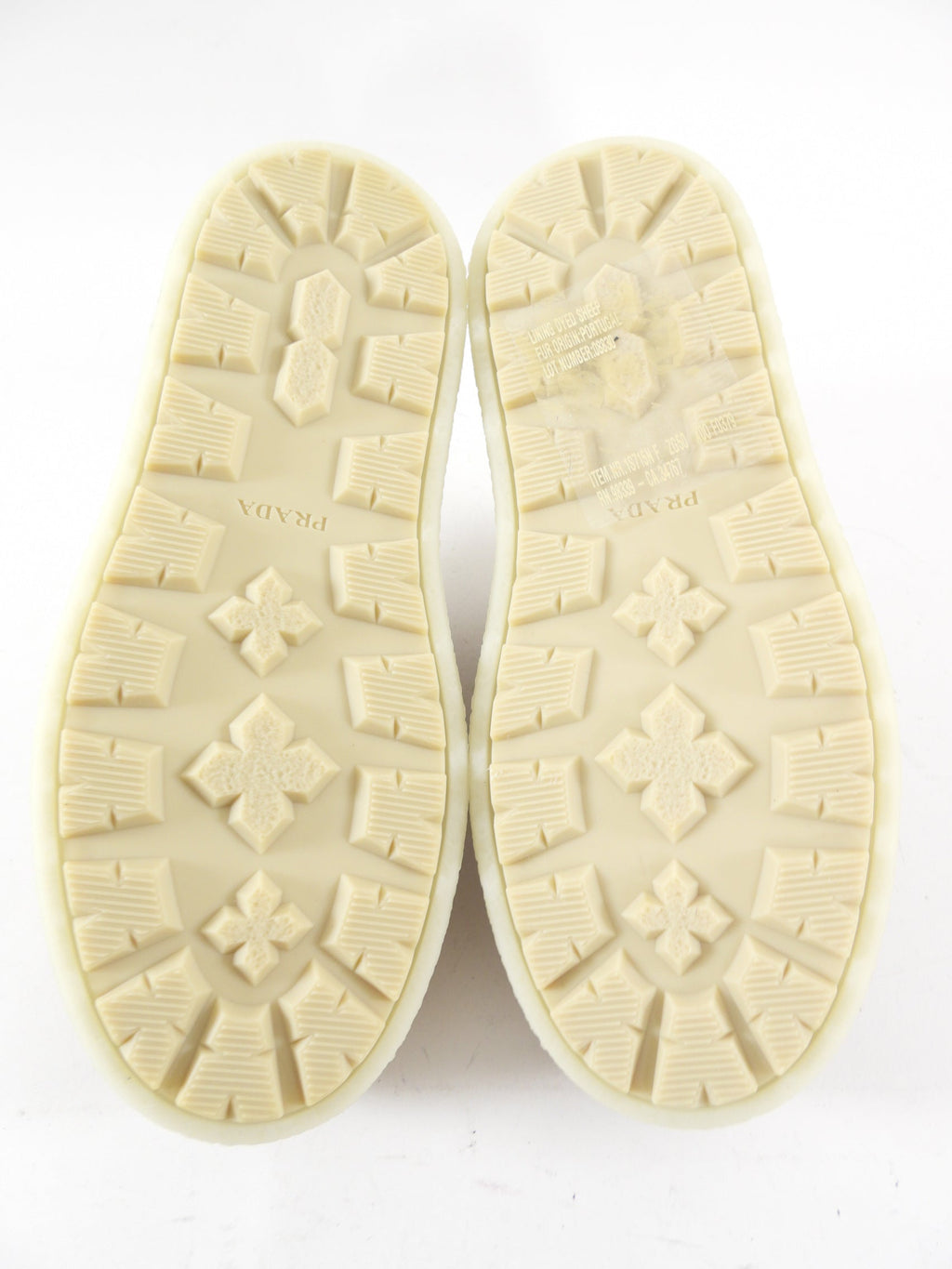 Prada Beige Suede Shearling Platform Mules - 37 / 7