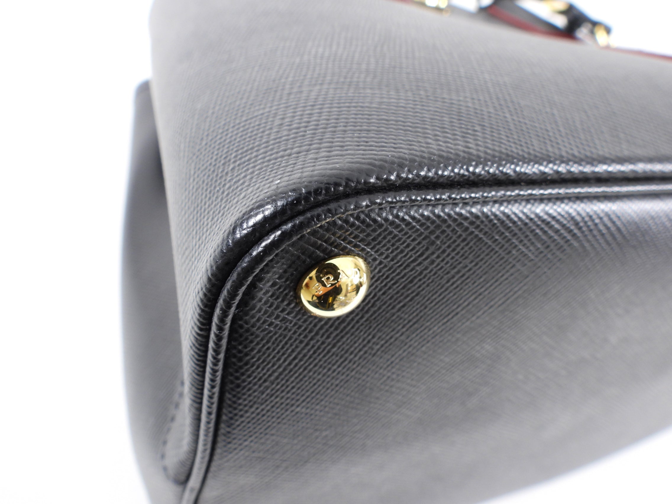 Prada Black Saffiano Leather Large Double Tote Bag
