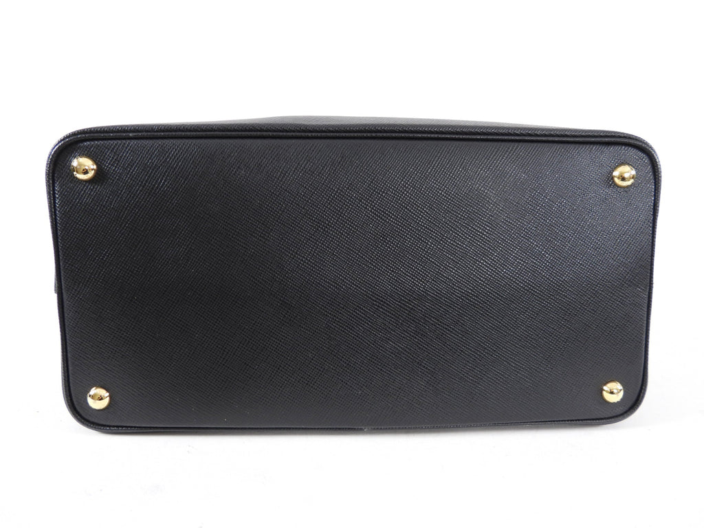 Prada Black Saffiano Leather Large Double Tote Bag