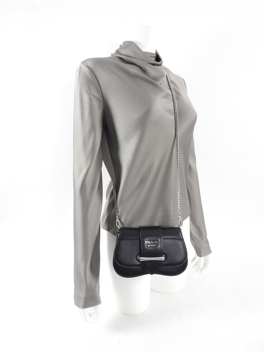 Prada Sidonie Black Leather Belt Bag and Crossbody