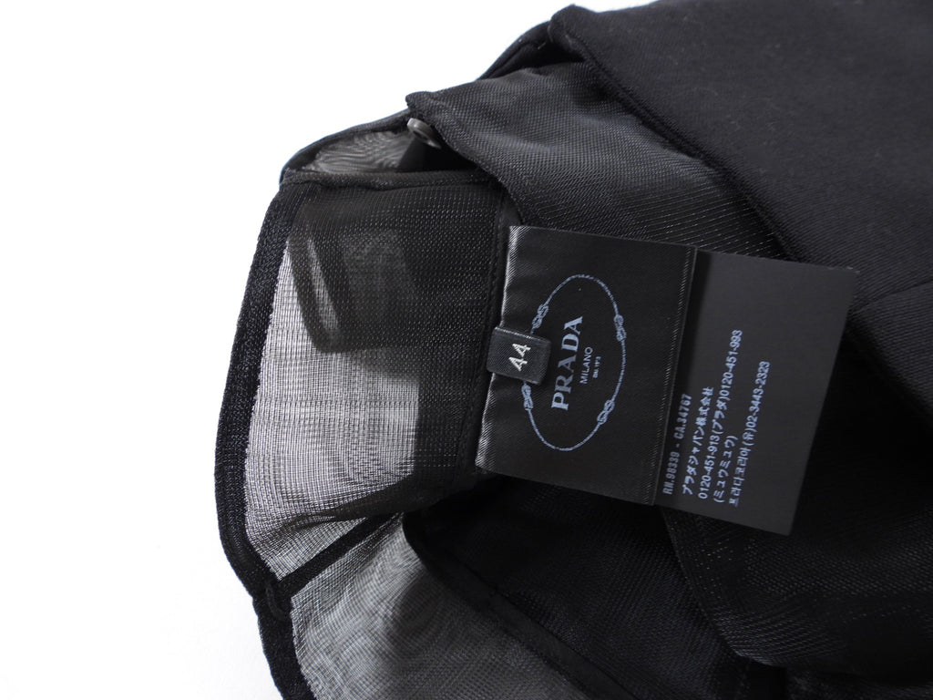 Prada Black Wool and Crinoline Pencil Skirt - L (8/10)
