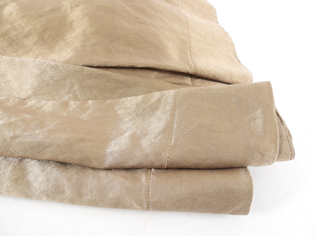 Prada Taupe Brown Satin Pleat A-Line Skirt - USA M