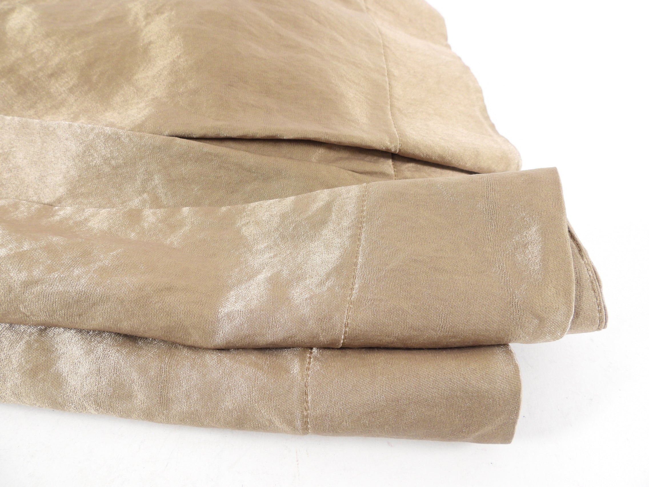 Prada Taupe Brown Satin Pleat A-Line Skirt - USA M