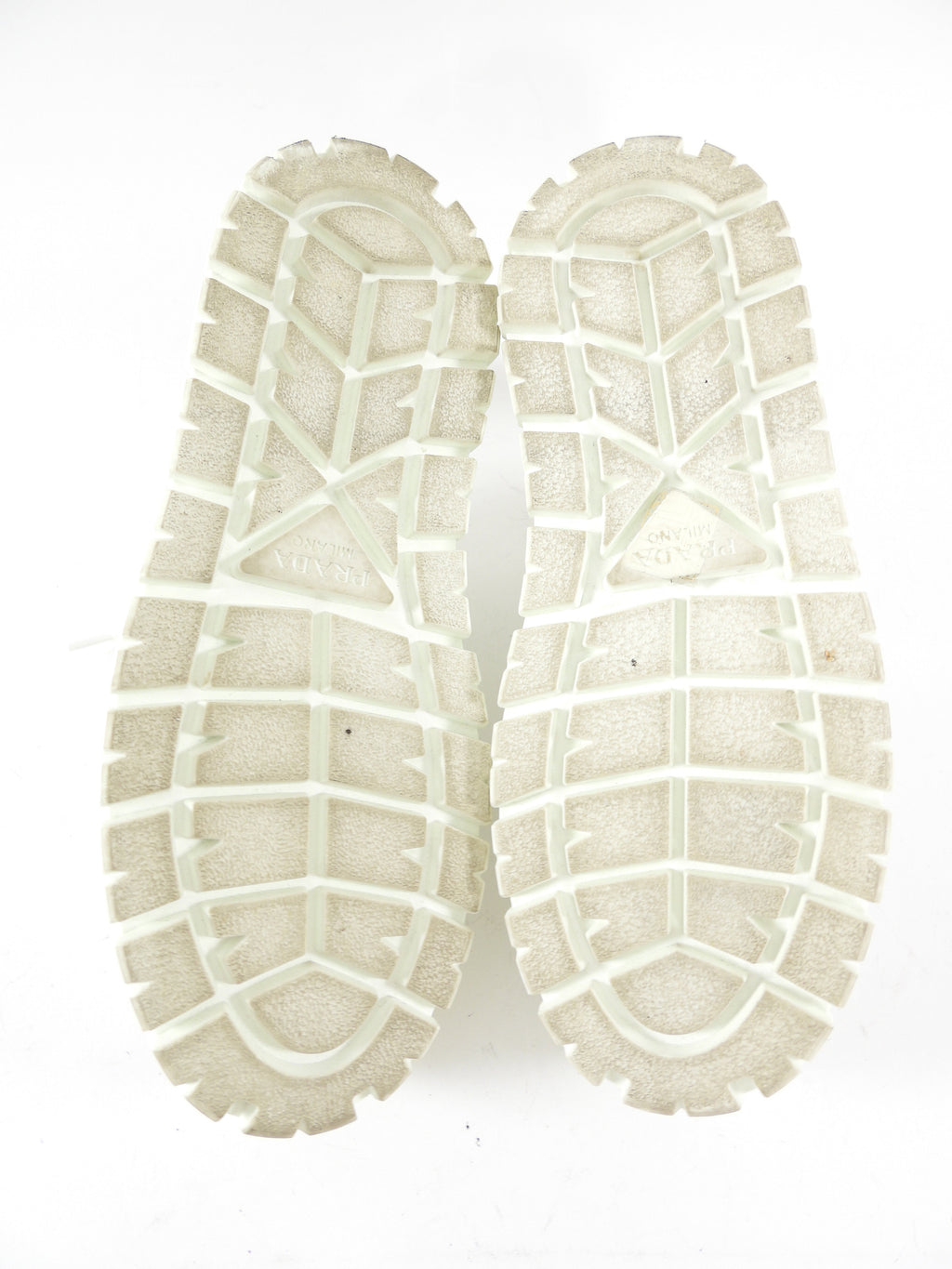 Prada White Leather Shearling Sneakers - 37