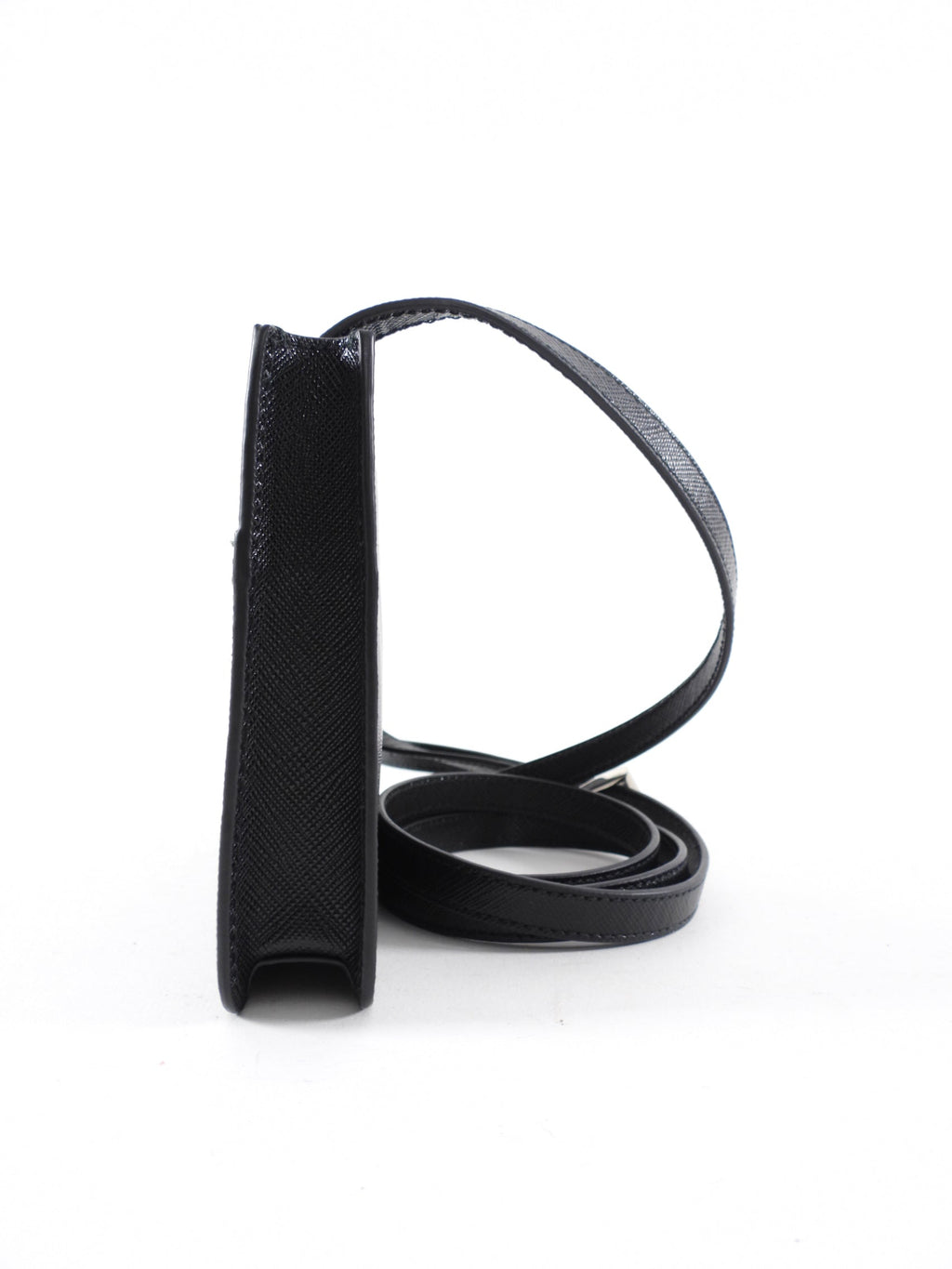 Prada Black Saffiano Leather Phone Pouch