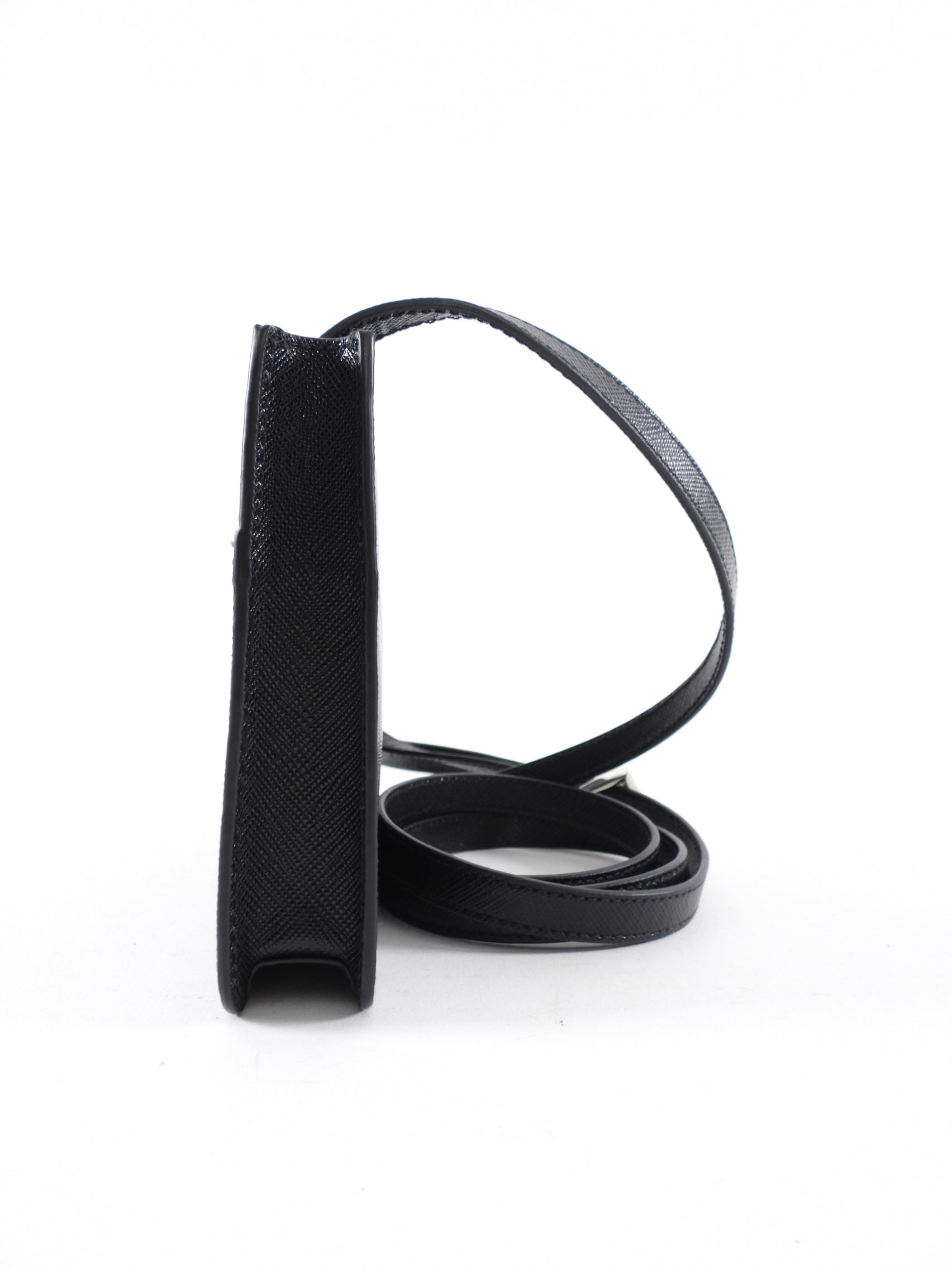 Prada Black Saffiano Leather Phone Pouch