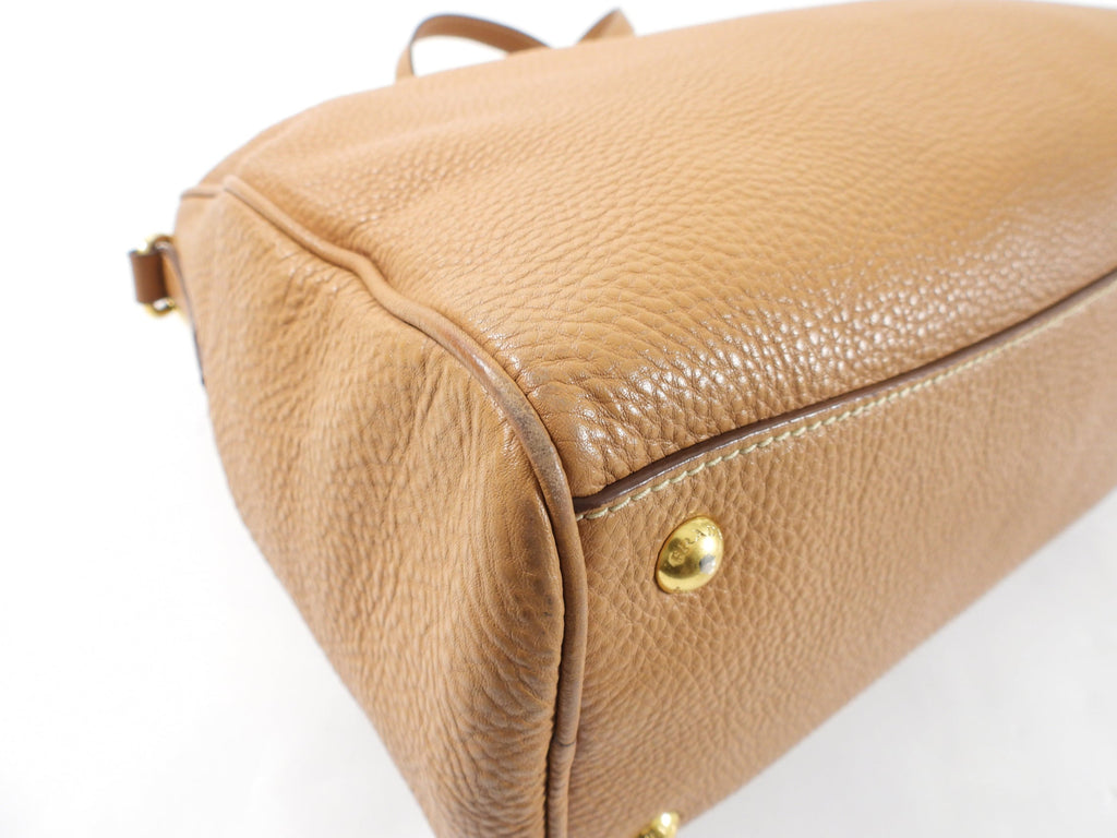 Prada Tan Vitello Daino Leather Large Two-Way Bag