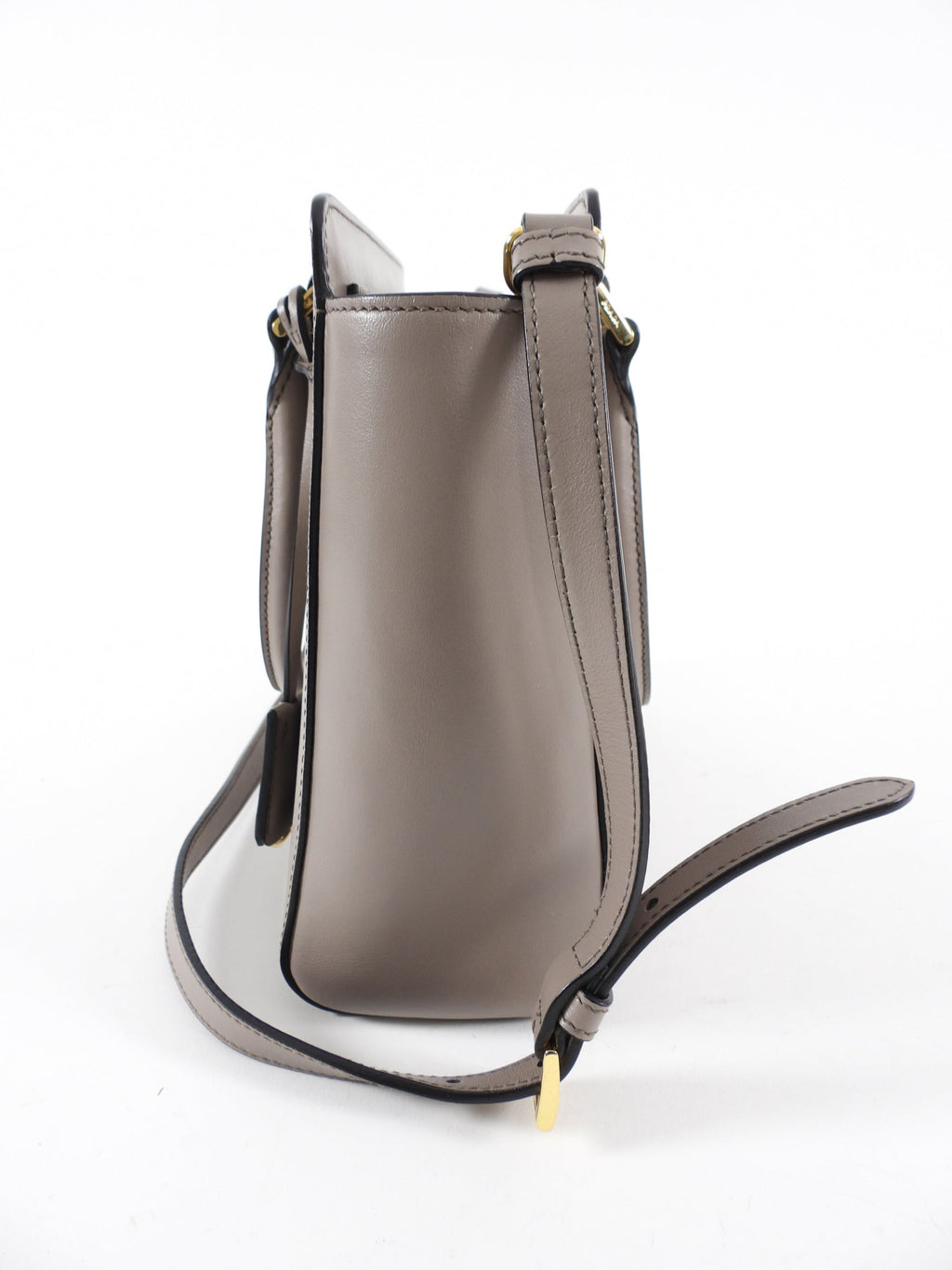 Prada Saffiano Small Beige Taupe Two Way Bag