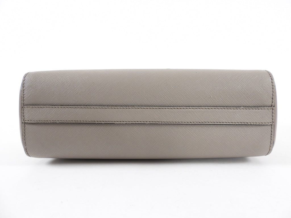 Prada Saffiano Small Beige Taupe Two Way Bag