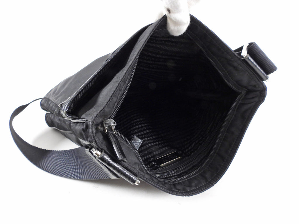 Prada Black Nylon Tessuto Messenger Bag