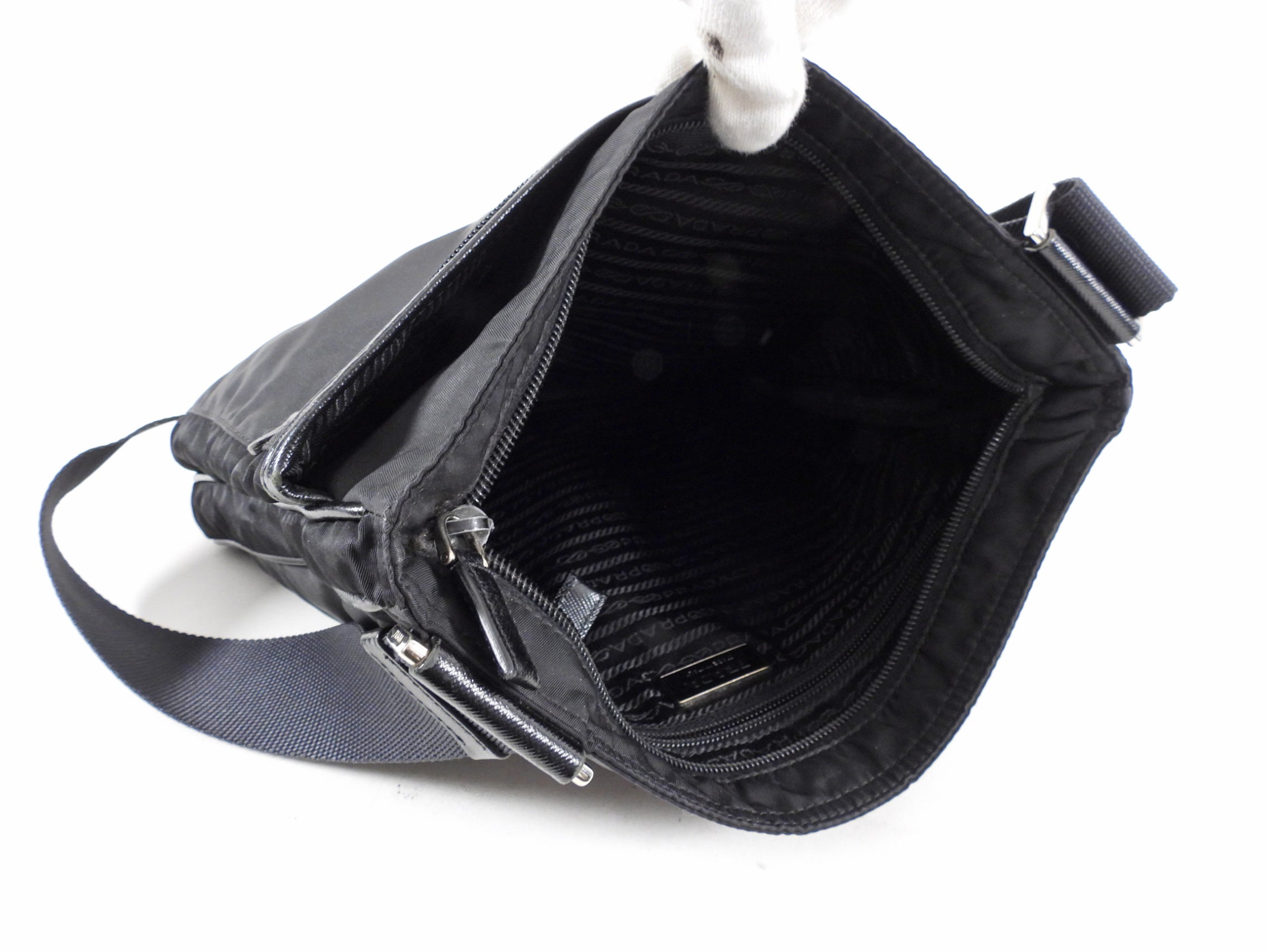 Prada Black Nylon Tessuto Messenger Bag