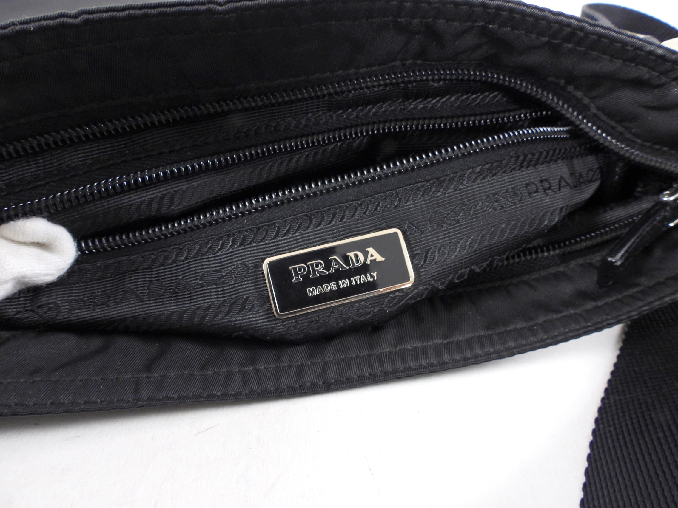 Prada Black Nylon Tessuto Messenger Bag