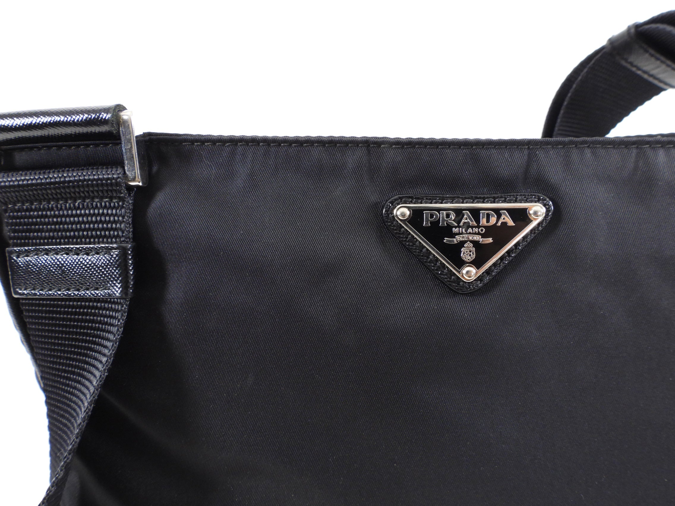 Prada Black Nylon Tessuto Messenger Bag