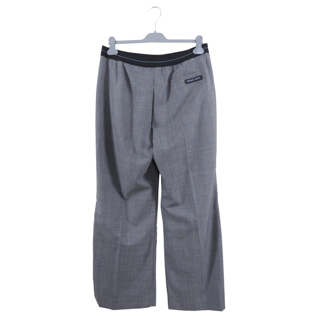 Prada Grey Check Trousers with Logo Band - IT46 / USA 10 / L