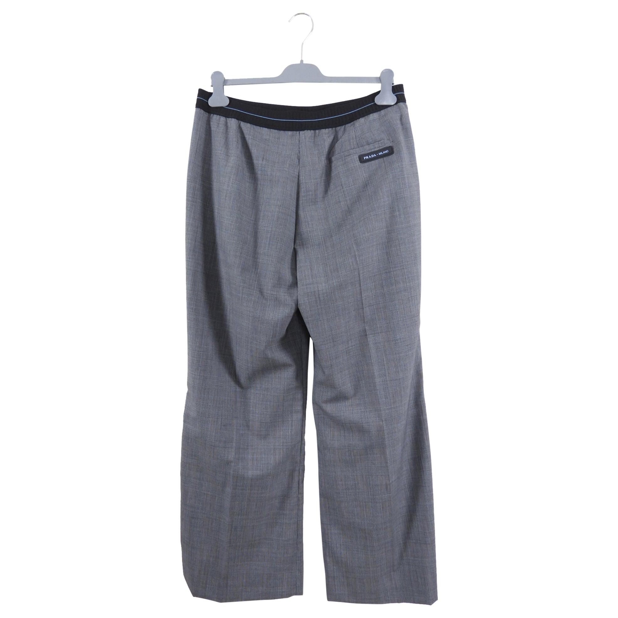 Prada Grey Check Trousers with Logo Band - IT46 / USA 10 / L