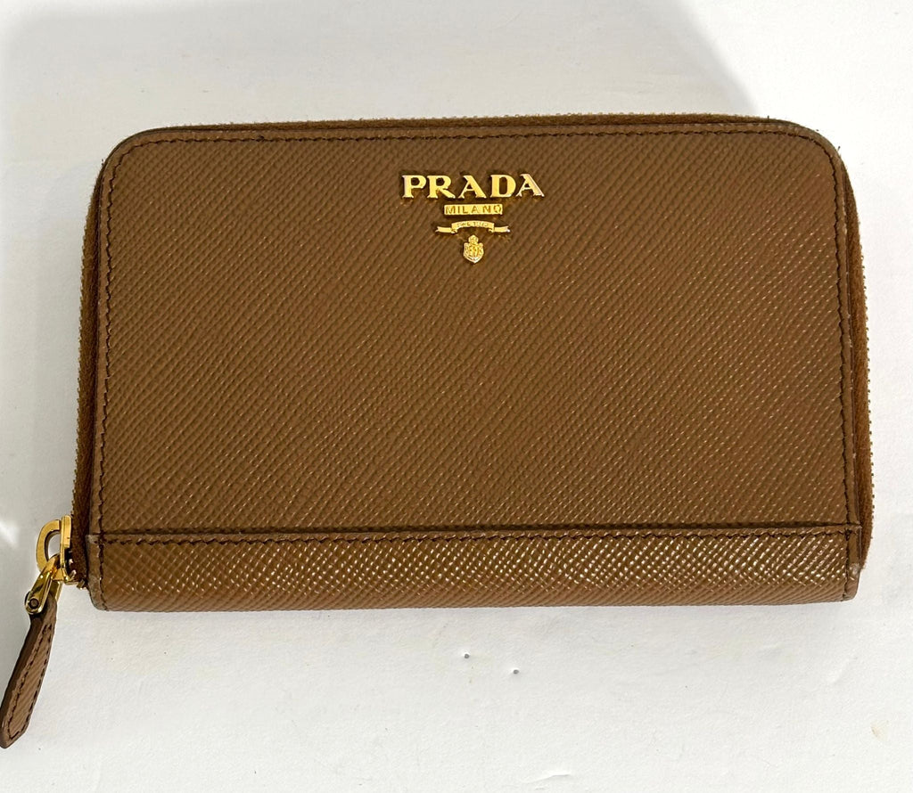 PRADA SAFFIANO LEATHER ZIP AROUND WALLET