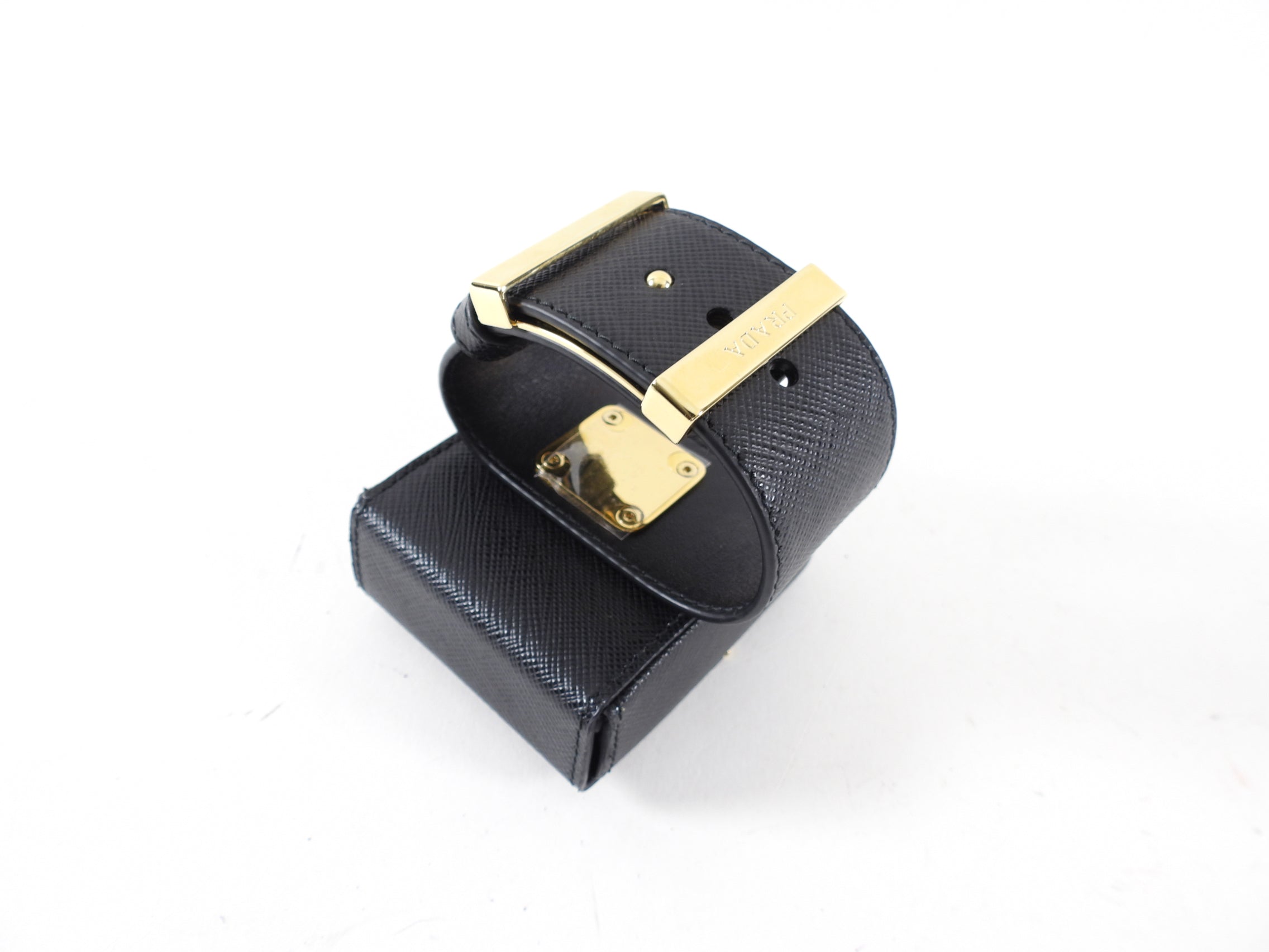 Prada Black Saffiano Pouch Bracelet - Aipod Holder