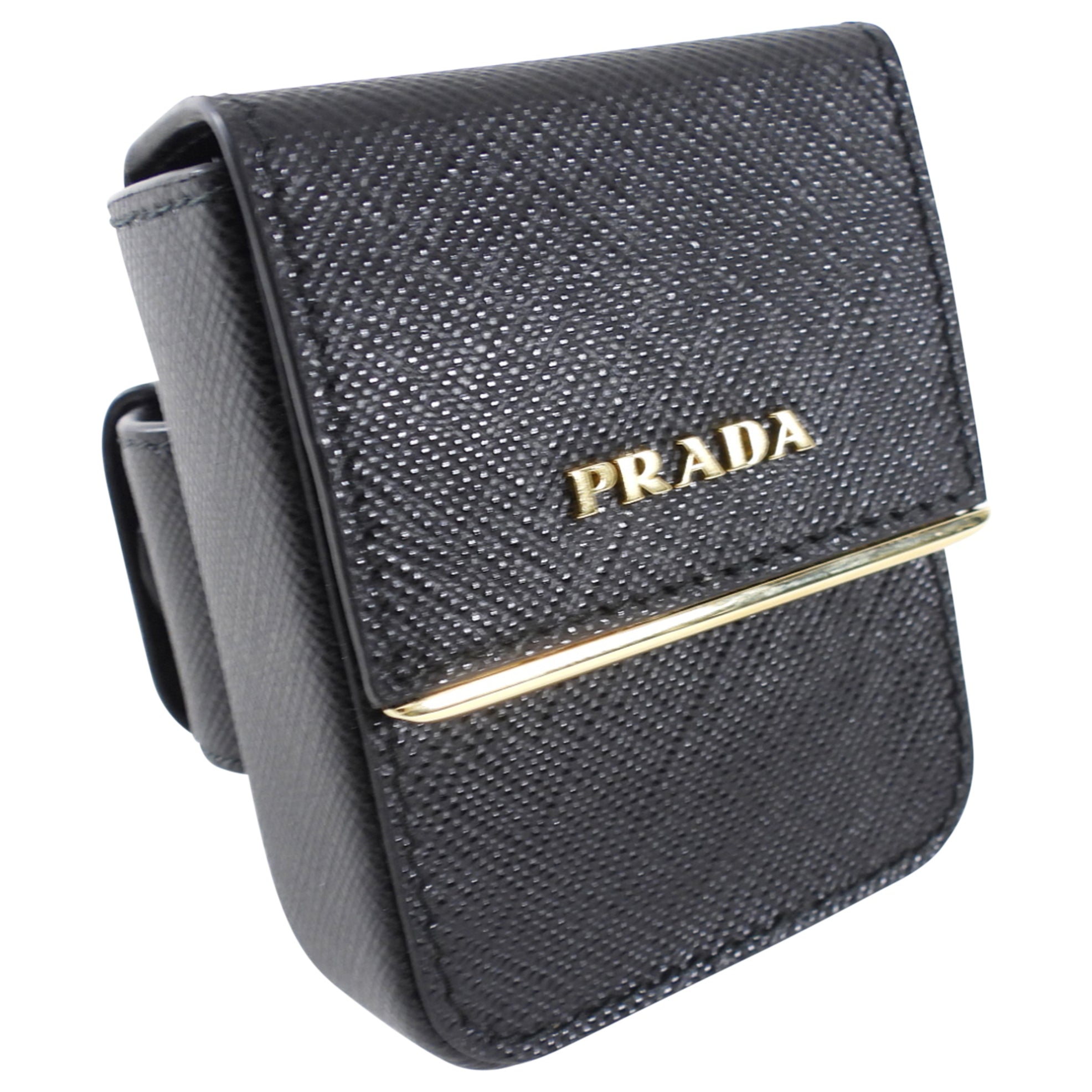 Prada Black Saffiano Pouch Bracelet - Aipod Holder